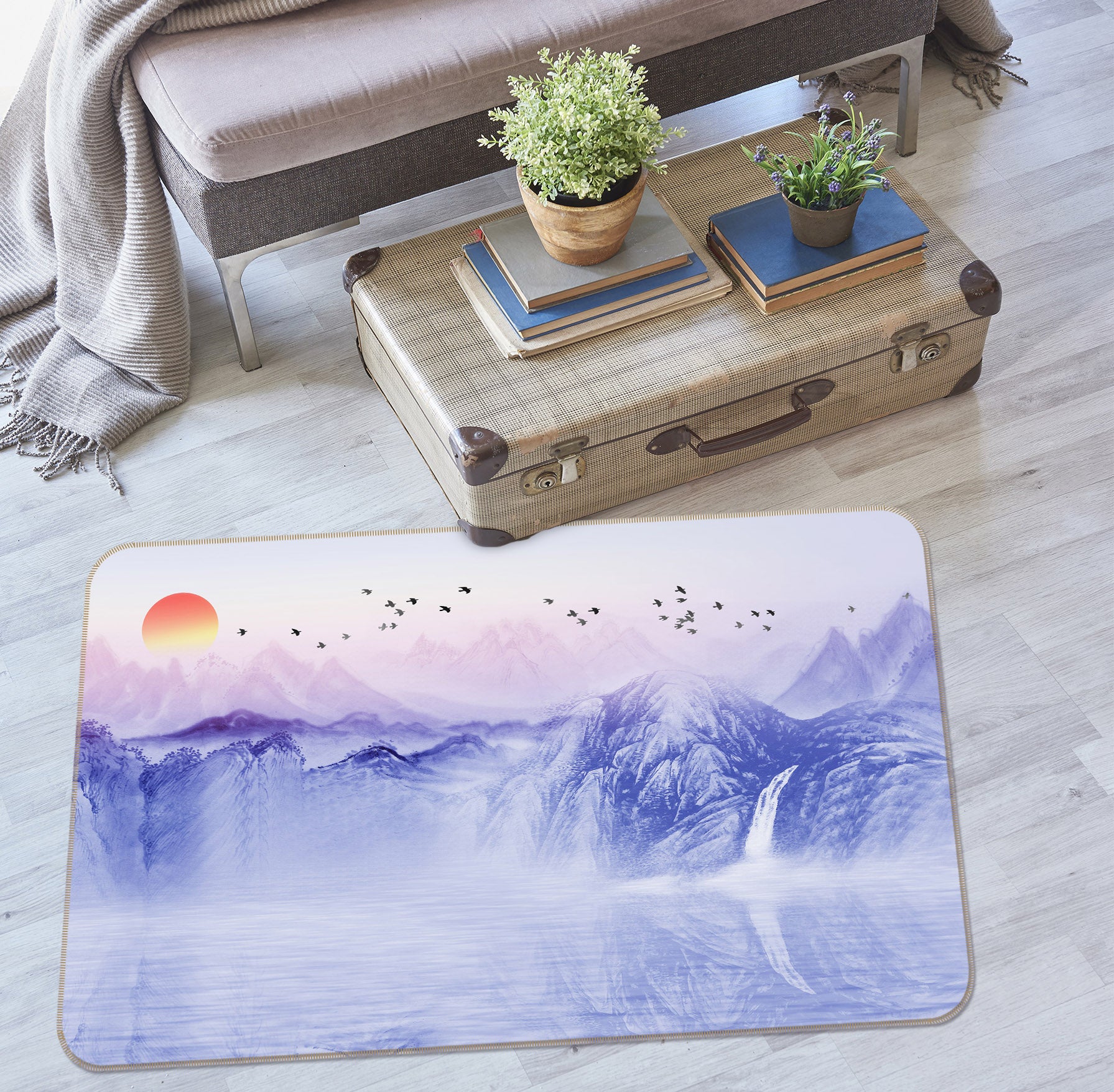 3D Mountains 34015 Non Slip Rug Mat