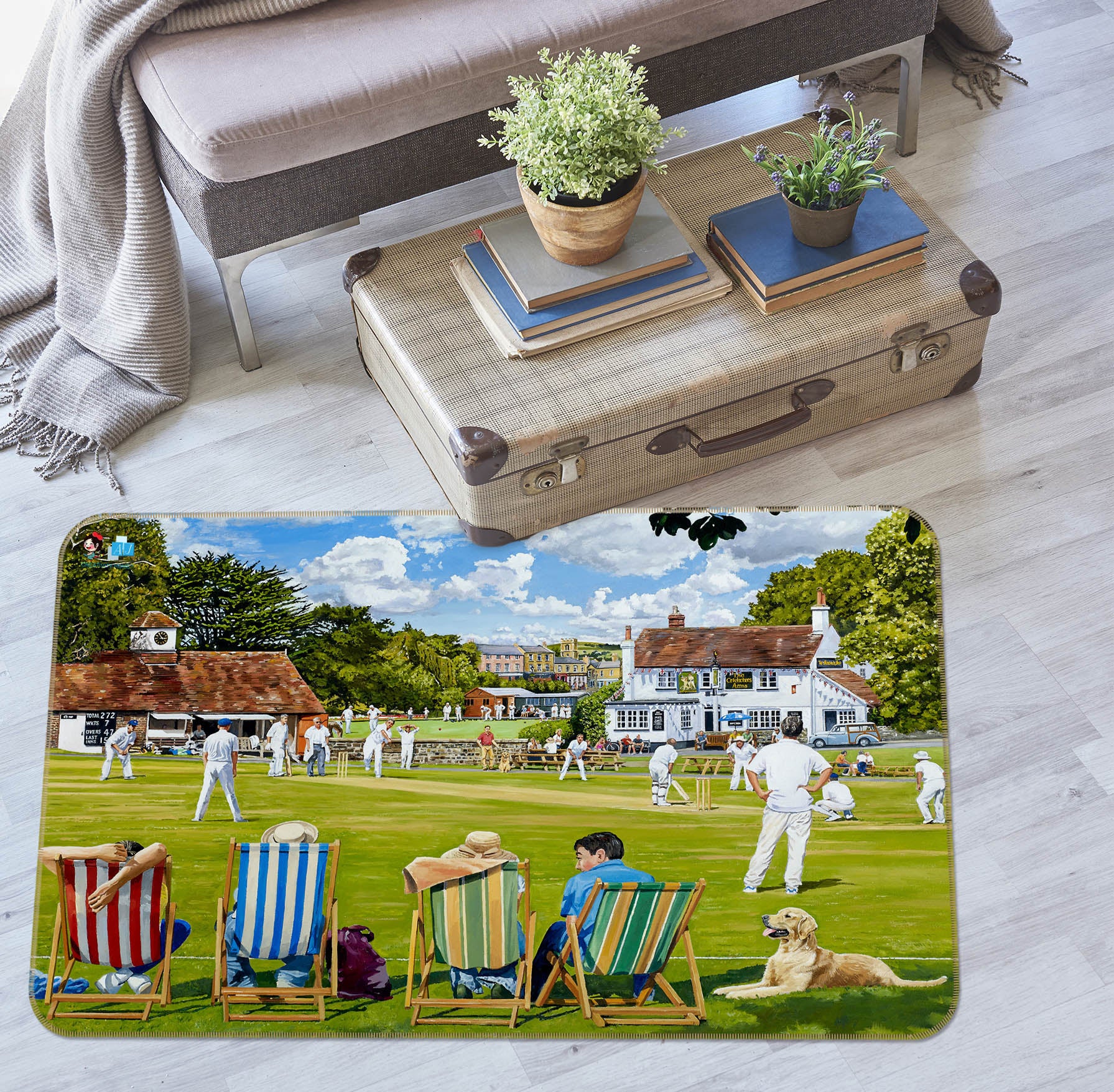 3D Lawn People Play 8921 Trevor Mitchell Rug Non Slip Rug Mat