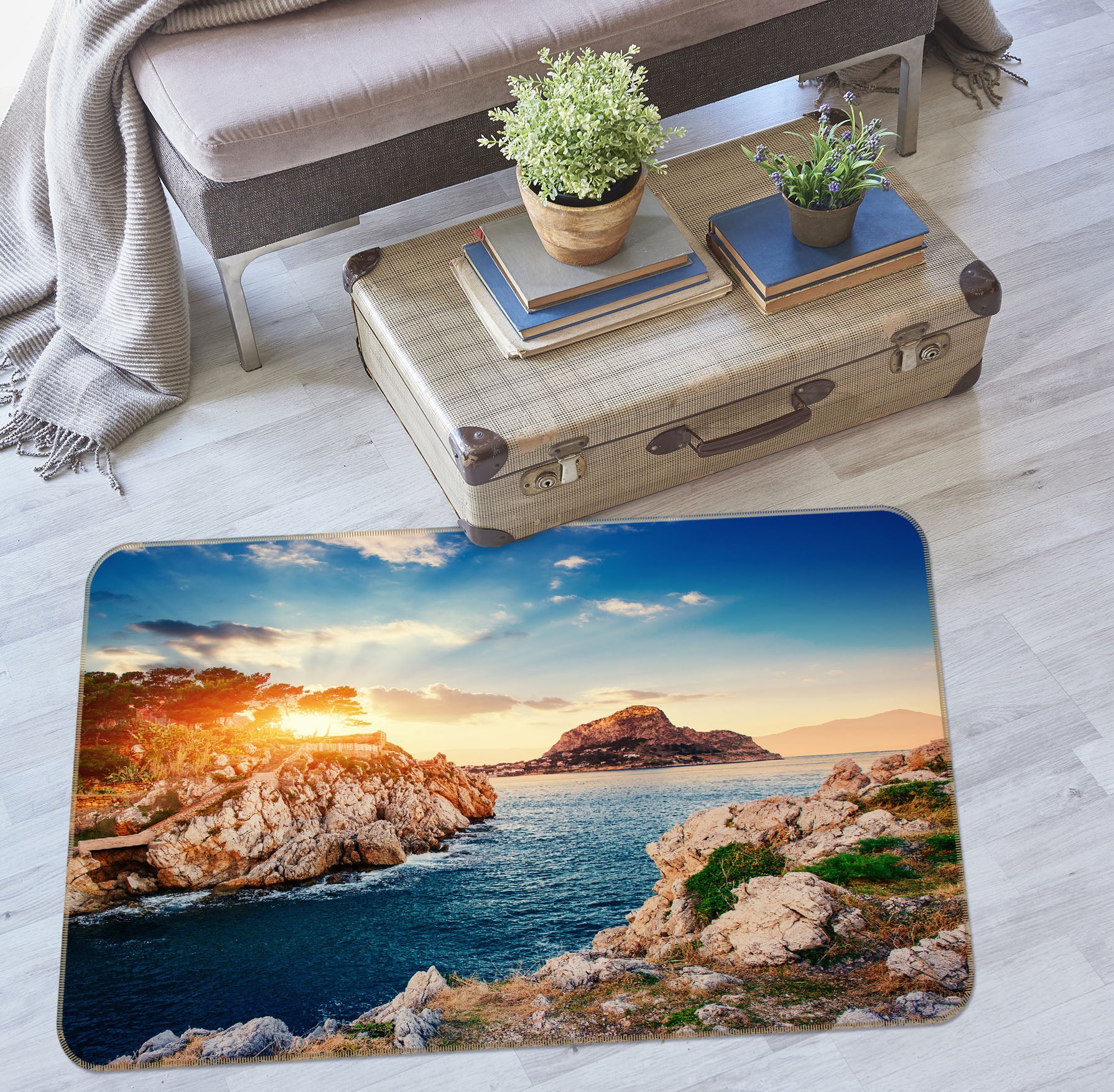 3D Sea Stone 29193 Non Slip Rug Mat