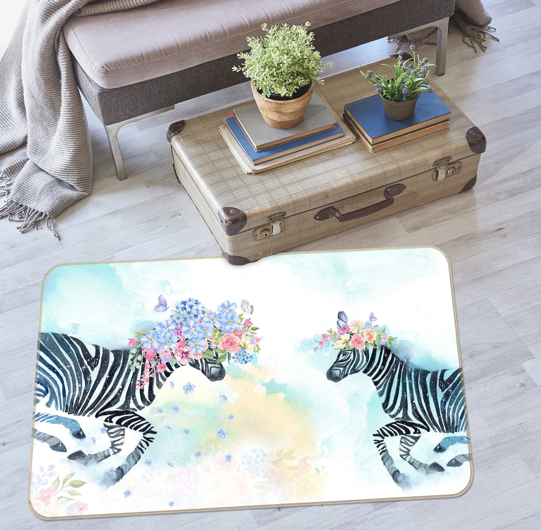 3D Zebra 29117 Non Slip Rug Mat