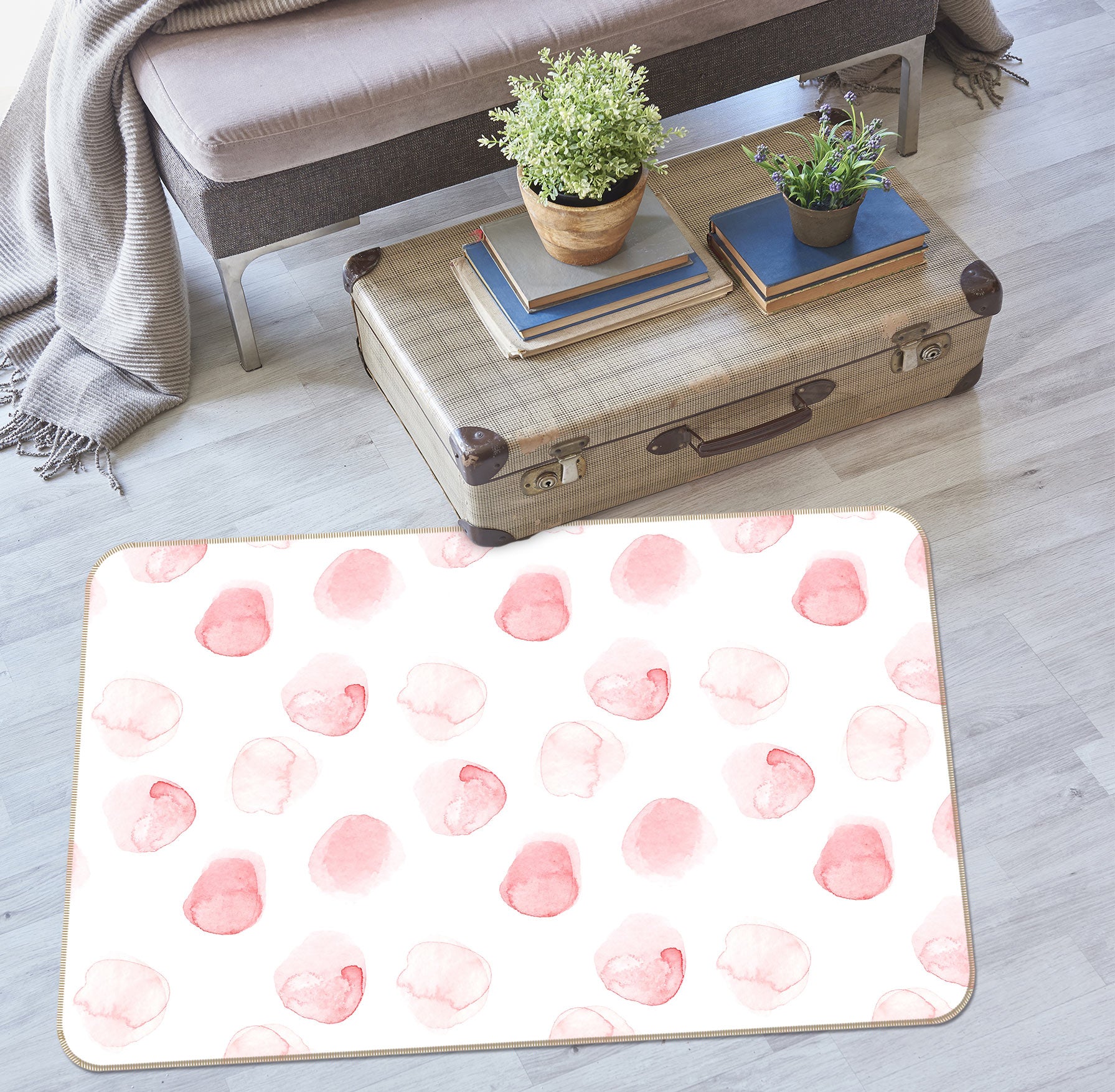 3D Pink Circle 088 Uta Naumann Rug Non Slip Rug Mat