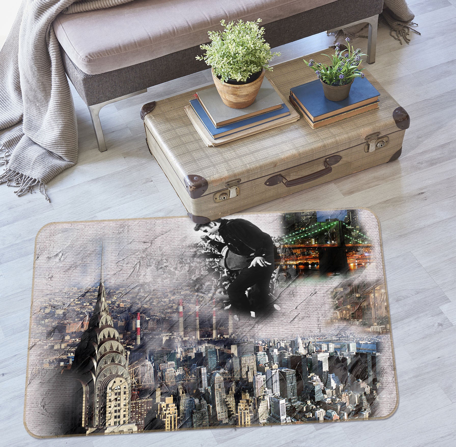 3D High-Rise Building 35234 Non Slip Rug Mat
