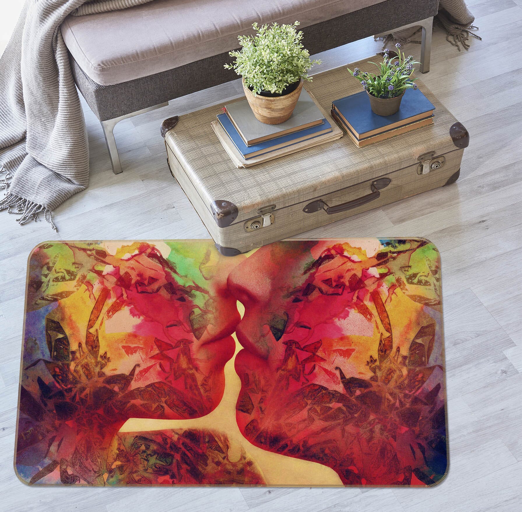 3D Graffiti Love 1003 Marco Cavazzana Rug Non Slip Rug Mat Mat AJ Creativity Home 