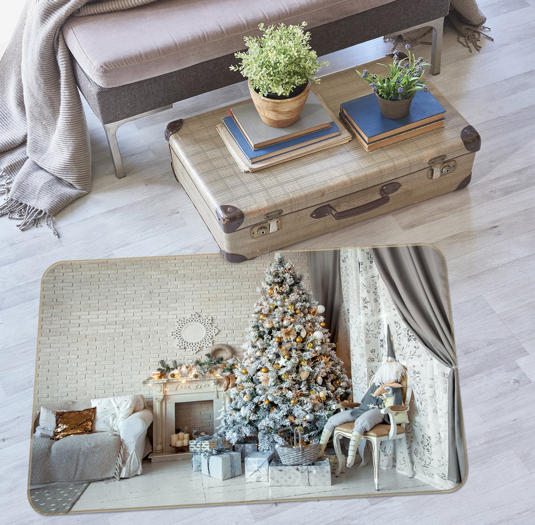 3D Christmas Tree 34214 Non Slip Rug Mat