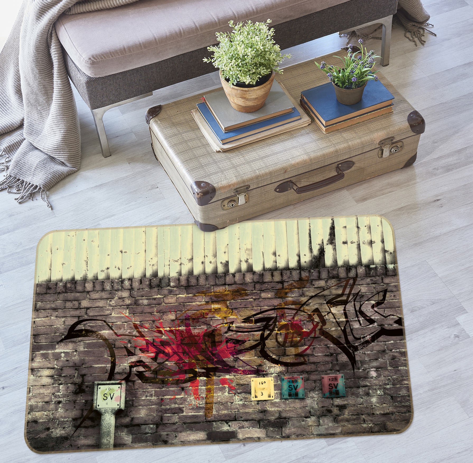3D Graffiti Wall 75184 Non Slip Rug Mat