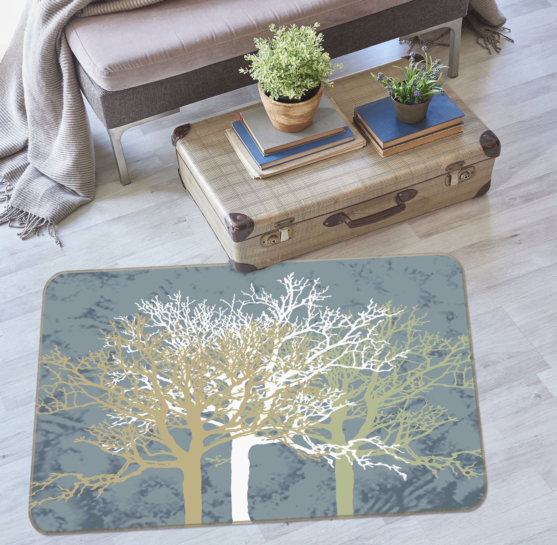 3D Trees 32038 Non Slip Rug Mat
