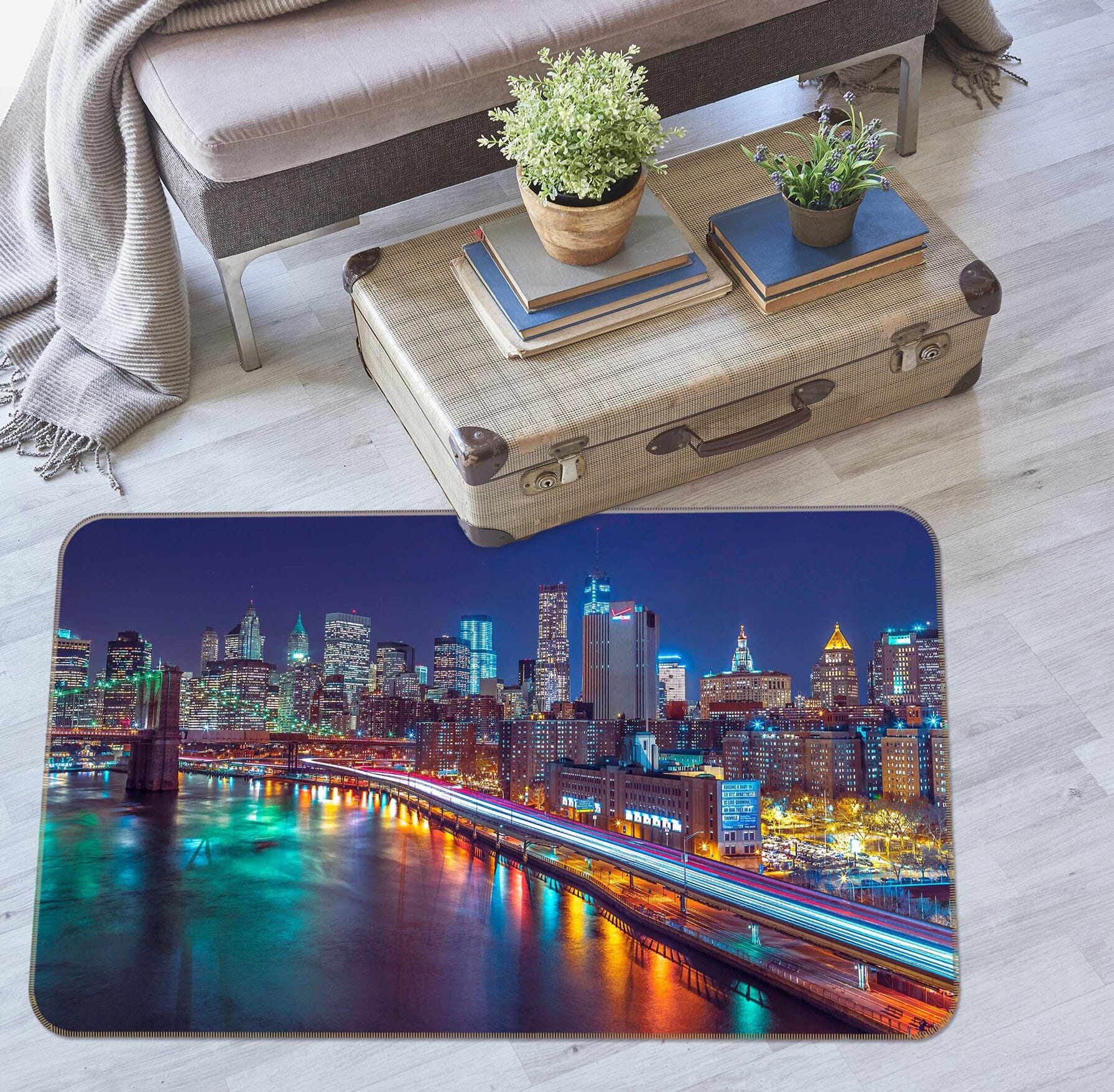 3D New York Lights 1007 Assaf Frank Rug Non Slip Rug Mat Mat AJ Creativity Home 