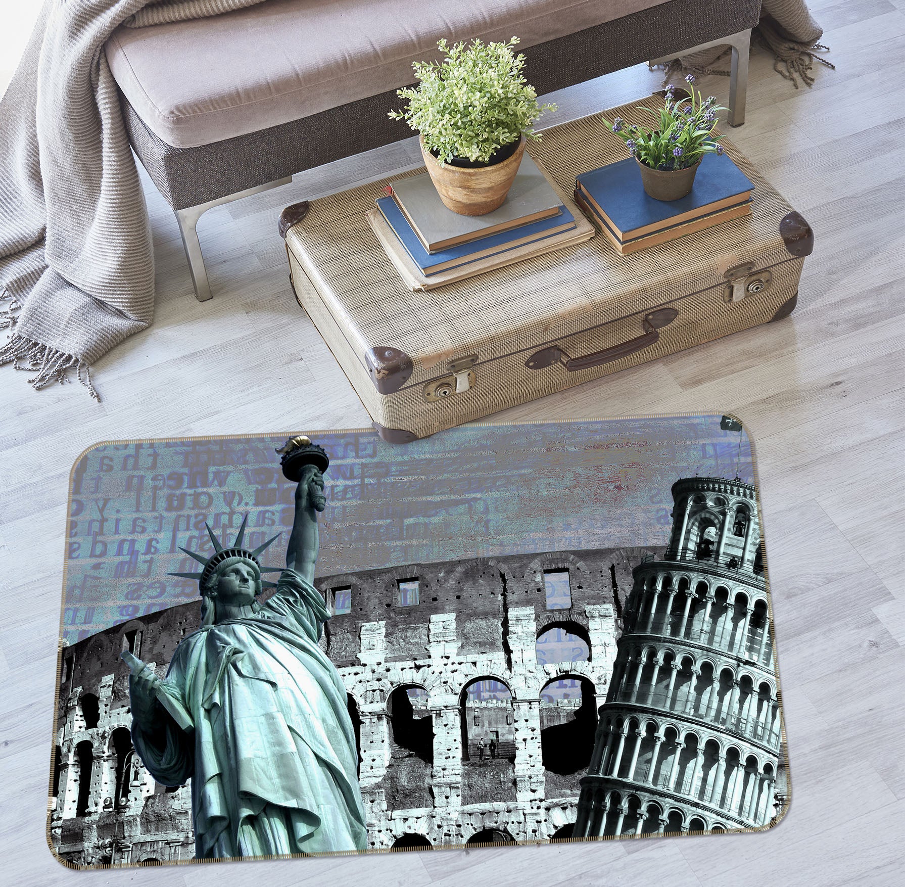 3D Statue Of Liberty 32003 Non Slip Rug Mat