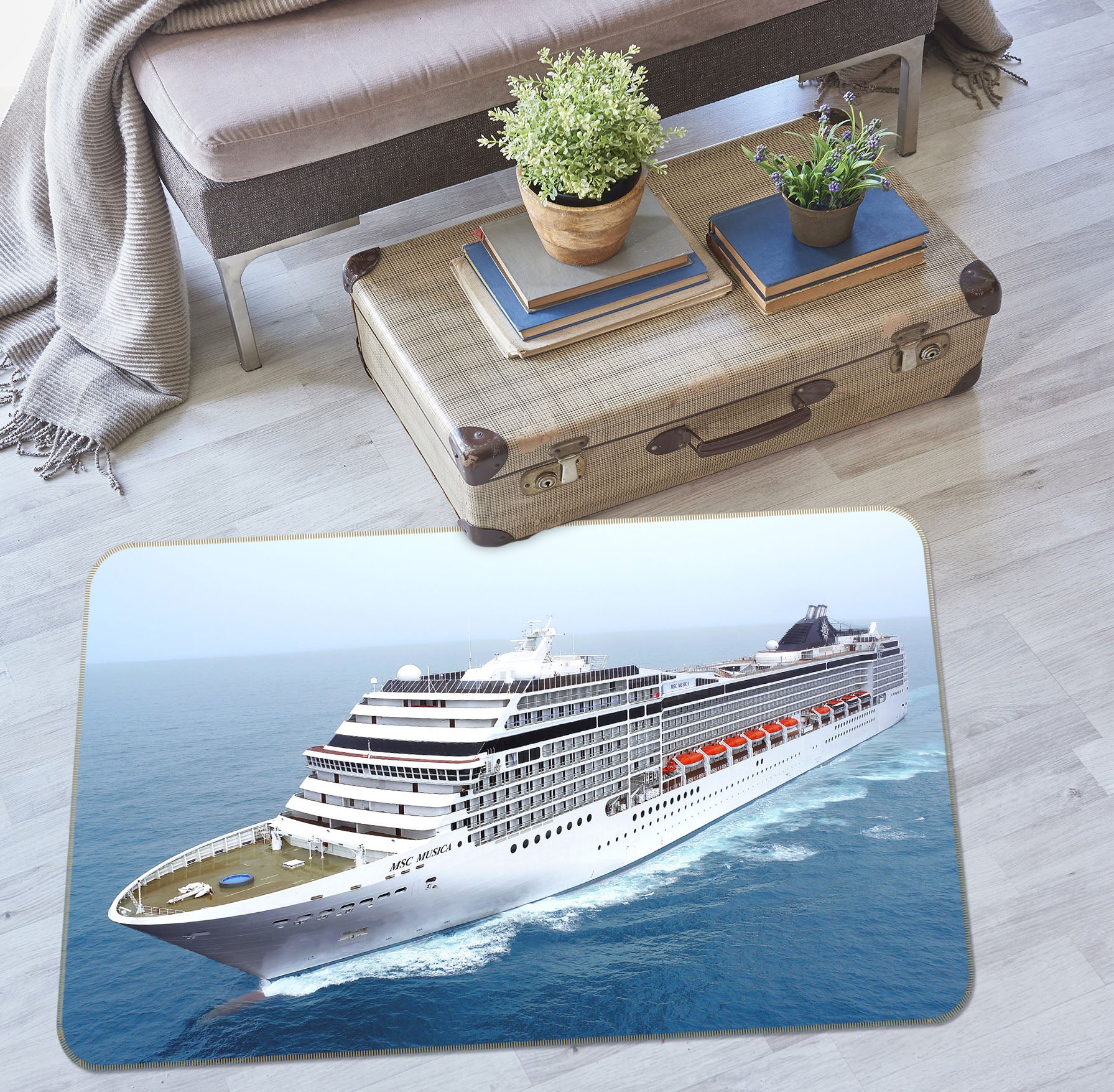 3D Sea Steamship 68078 Vehicle Non Slip Rug Mat