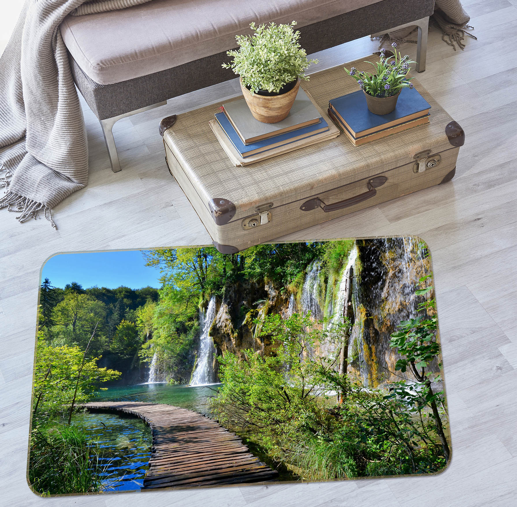 3D Bridge Gallery Mountain 34107 Non Slip Rug Mat