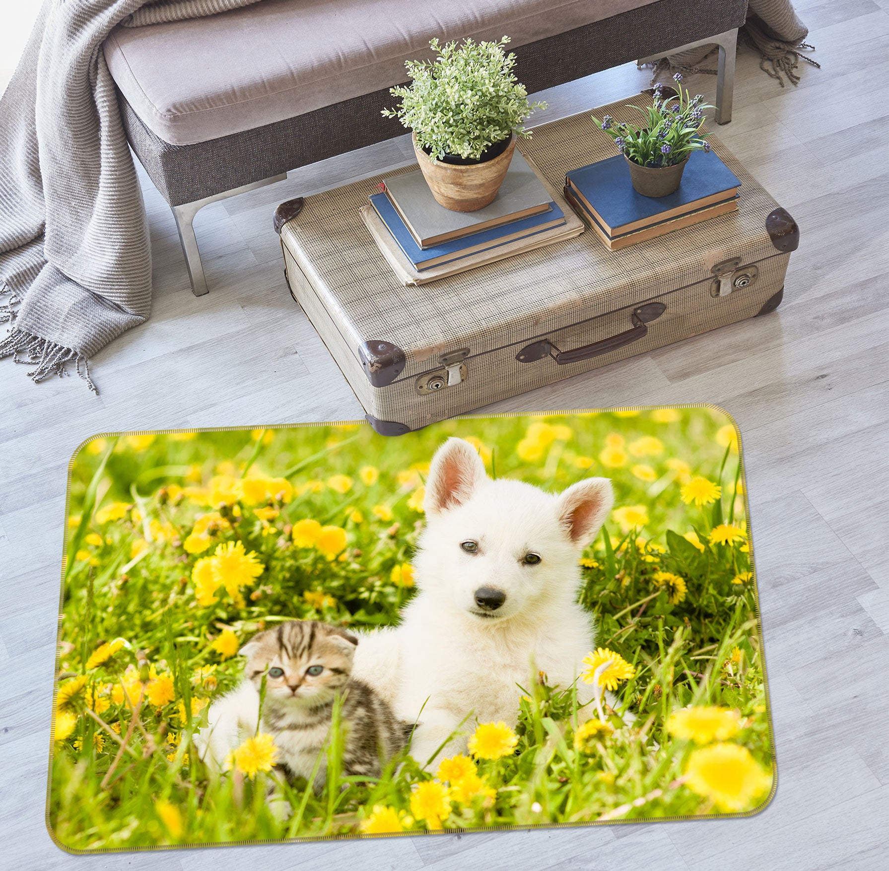 3D Grass Cat Dog 37074 Non Slip Rug Mat