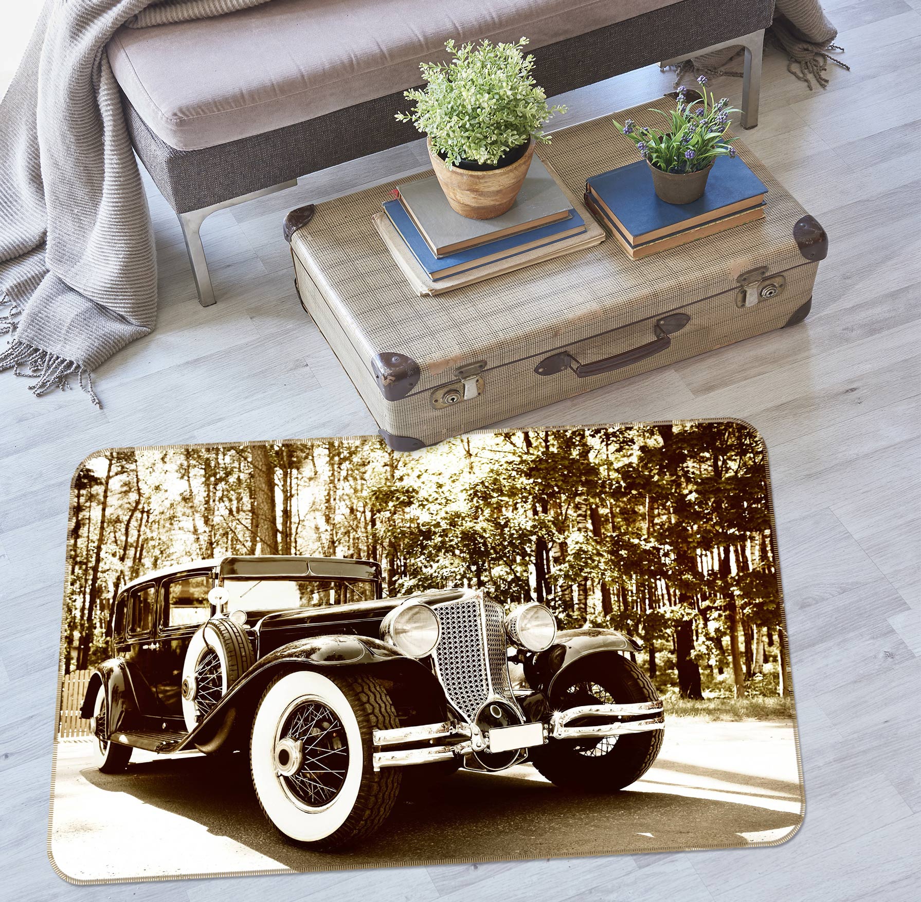 3D Black Car 67180 Vehicle Non Slip Rug Mat