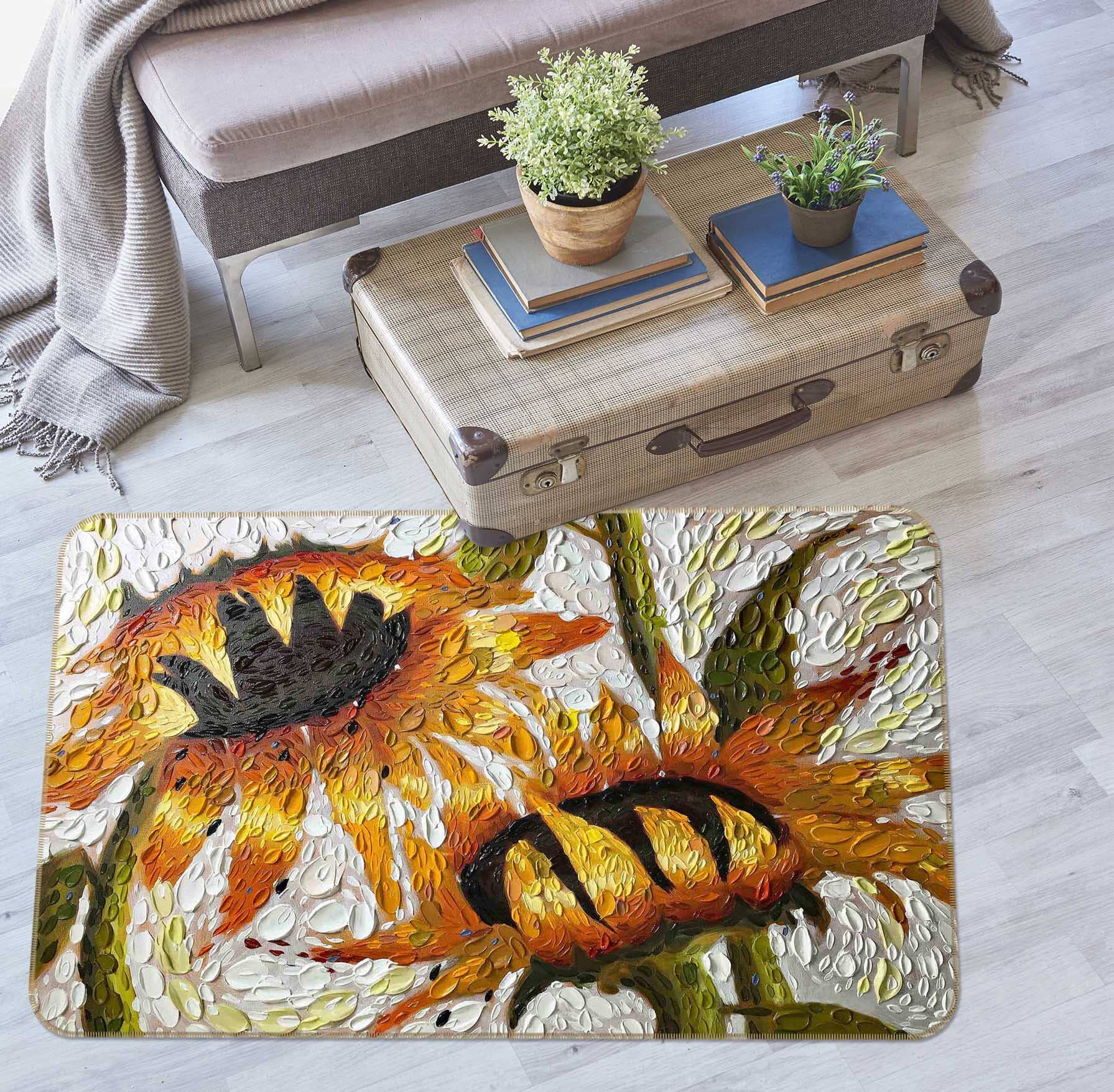 3D Sunflower 1018 Dena Tollefson Rug Non Slip Rug Mat Mat AJ Creativity Home 