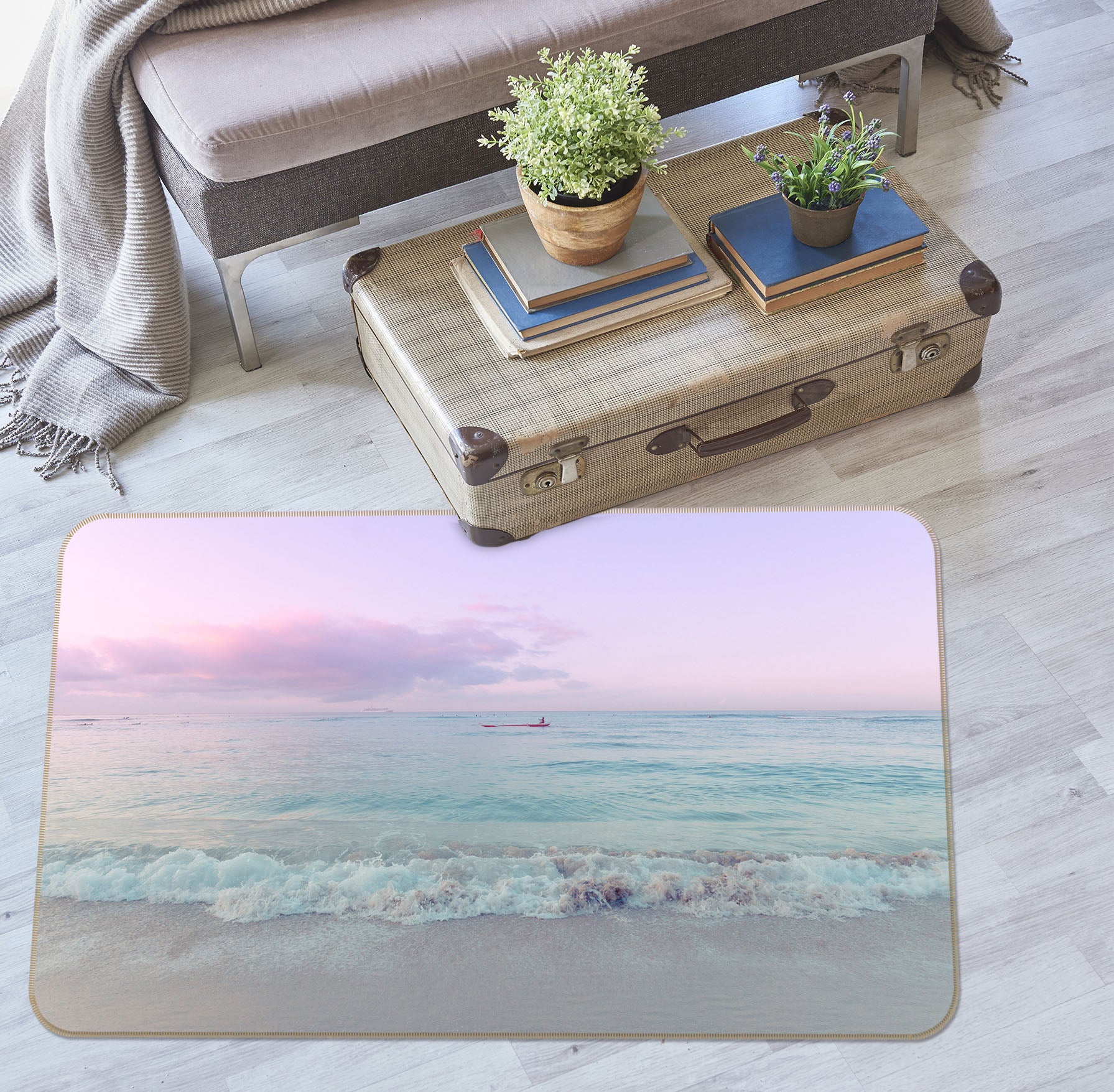 3D Ocean Seaside 84185 Noirblanc777 Rug Non Slip Rug Mat