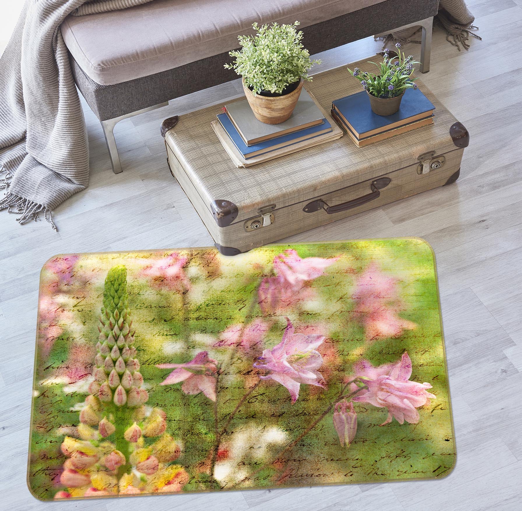 3D Flowers 83250 Assaf Frank Rug Non Slip Rug Mat