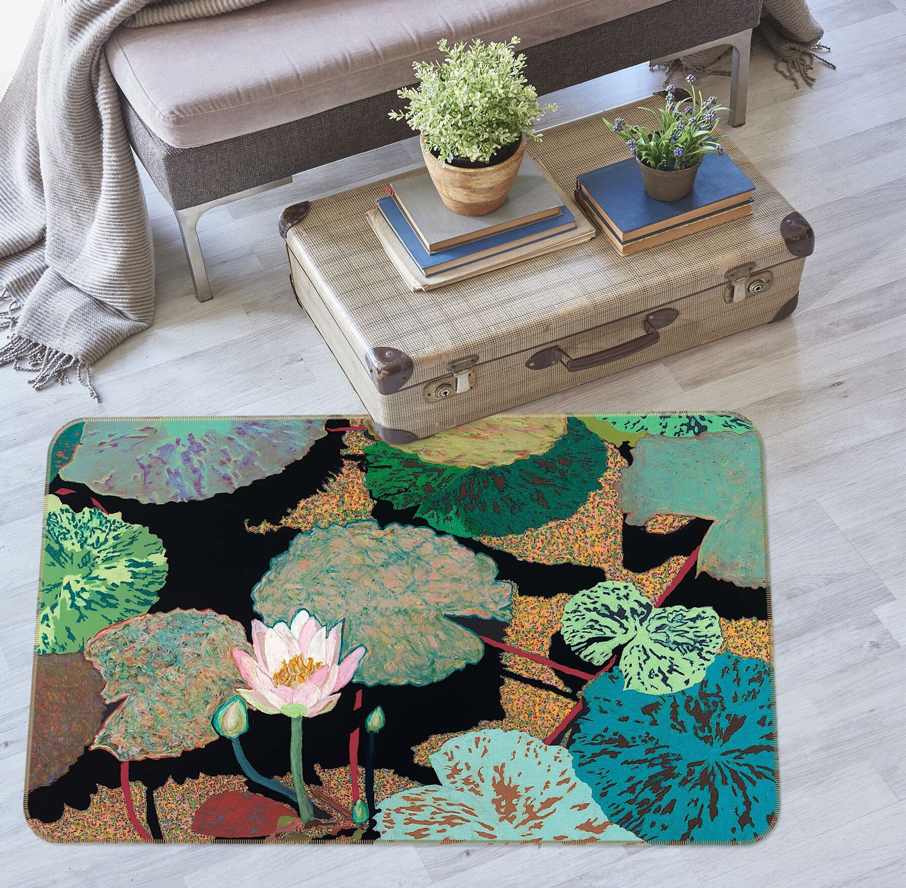 3D Pink Lotus 1120 Allan P. Friedlander Rug Non Slip Rug Mat Mat AJ Creativity Home 