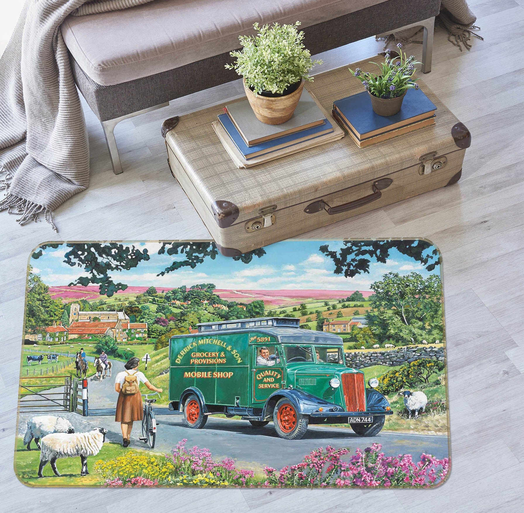 3D Over Hill And Dale 1093 Trevor Mitchell Rug Non Slip Rug Mat Mat AJ Creativity Home 