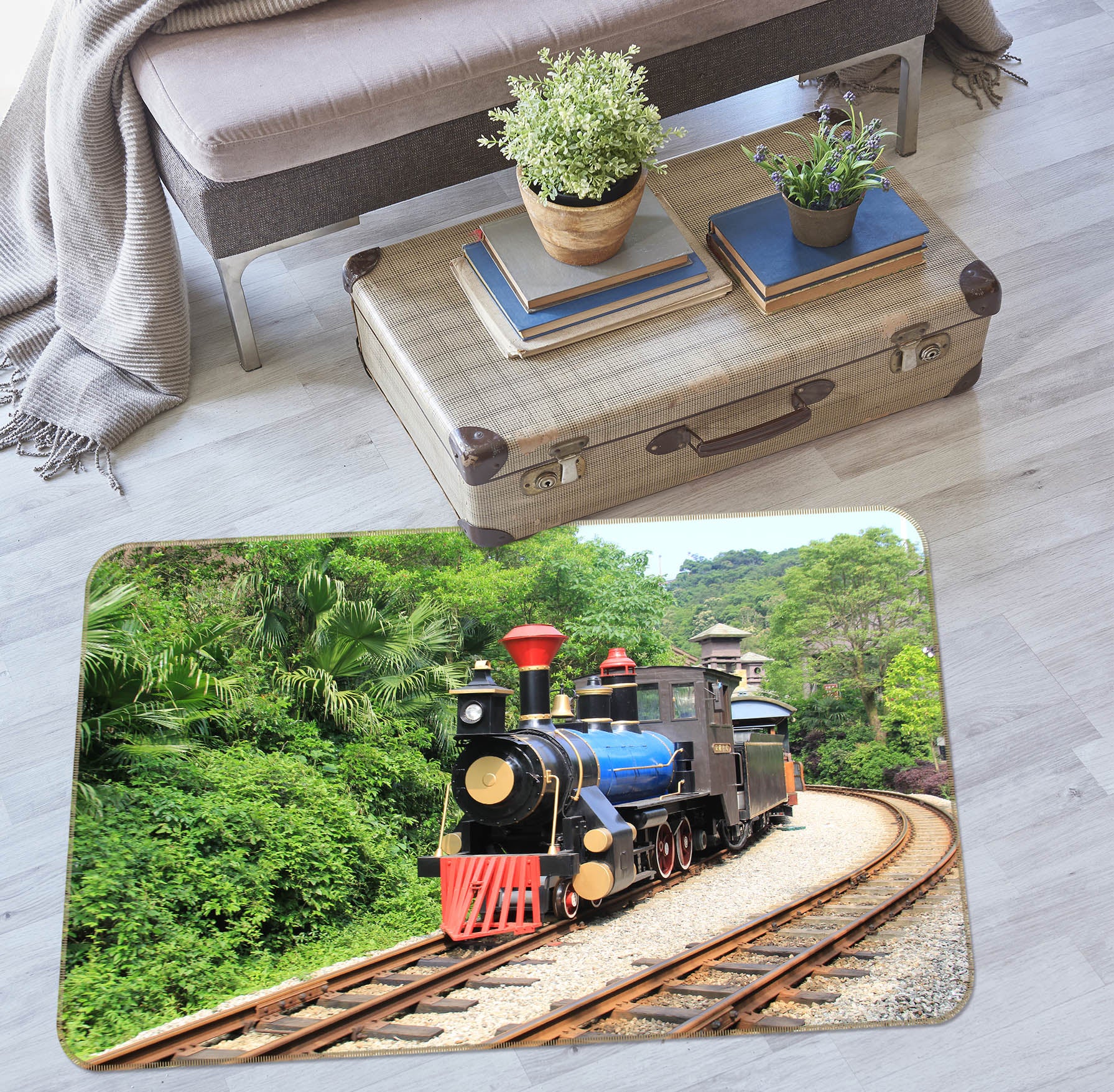 3D Train Track 38235 Vehicle Non Slip Rug Mat