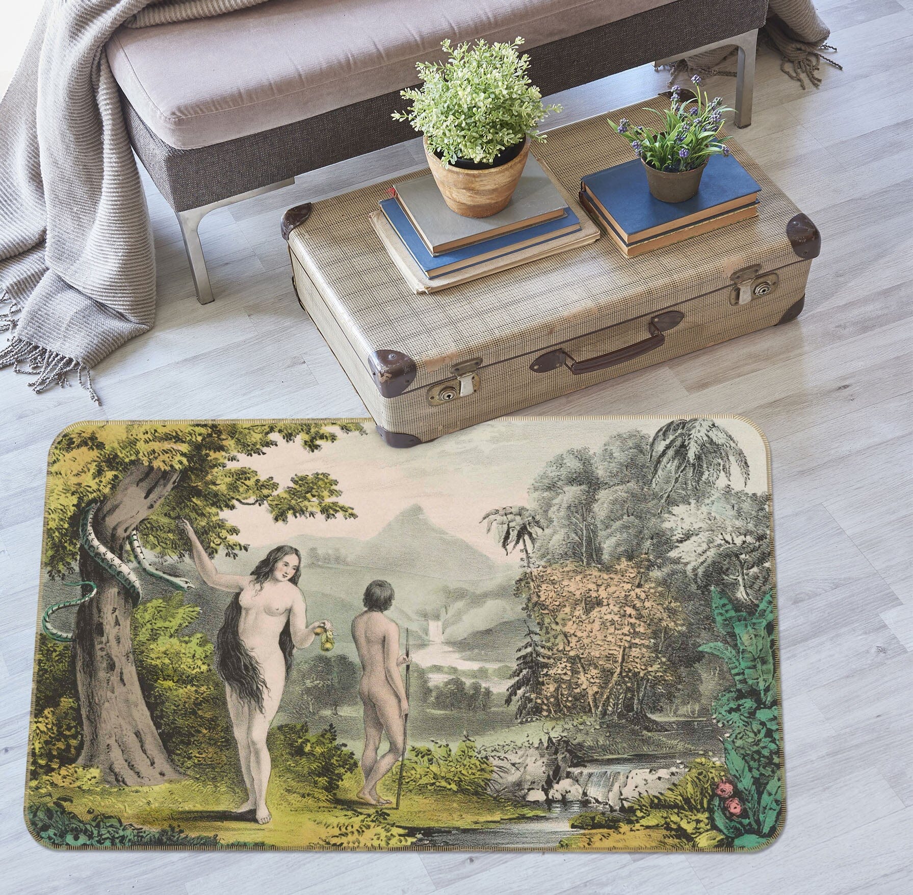 3D Myth Eve Adam 1049 Andrea haase Rug Non Slip Rug Mat Mat AJ Creativity Home 