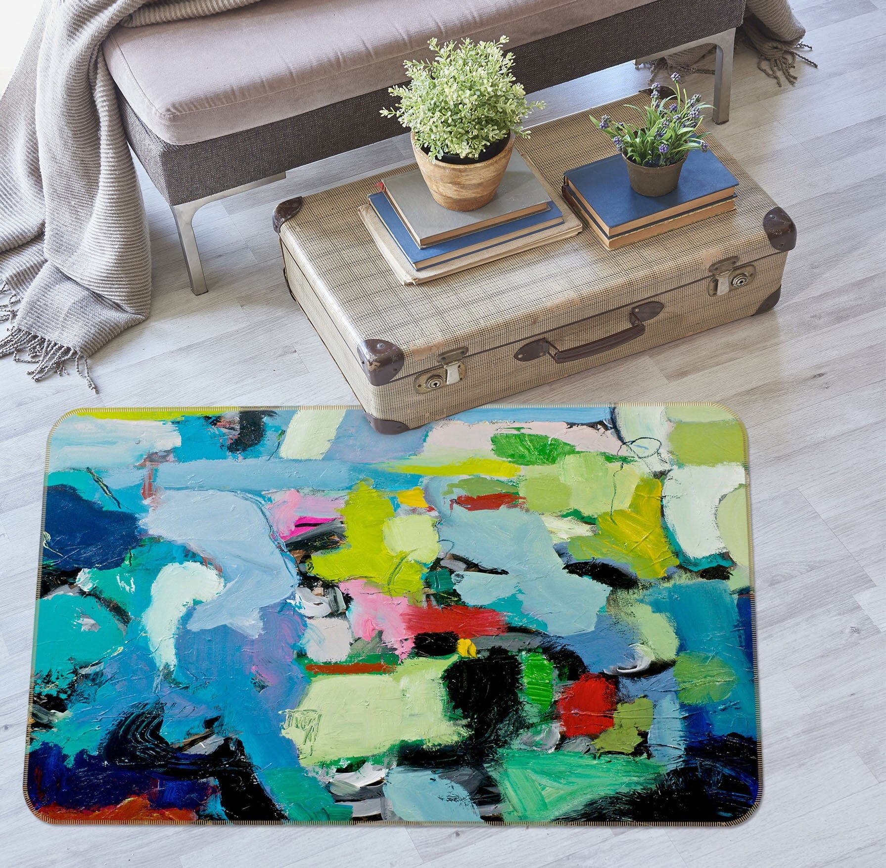 3D Blue Graffiti 1048 Allan P. Friedlander Rug Non Slip Rug Mat Mat AJ Creativity Home 
