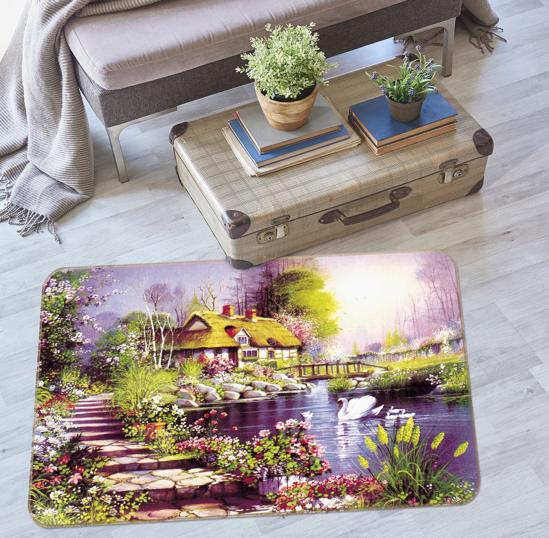 3D Houses Path 33131 Non Slip Rug Mat