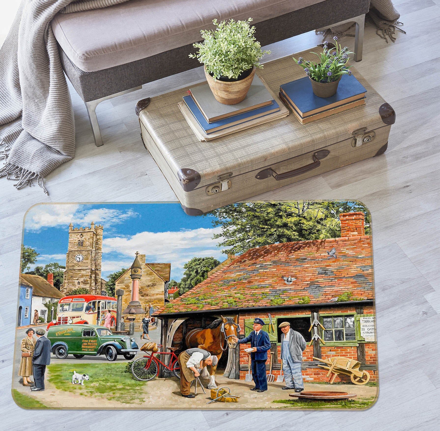 3D Letters For The Blacksmith 1084 Trevor Mitchell Rug Non Slip Rug Mat Mat AJ Creativity Home 
