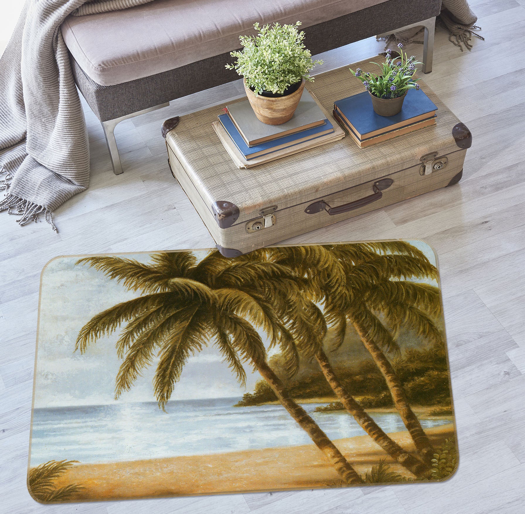 3D Coconut Tree 32026 Non Slip Rug Mat