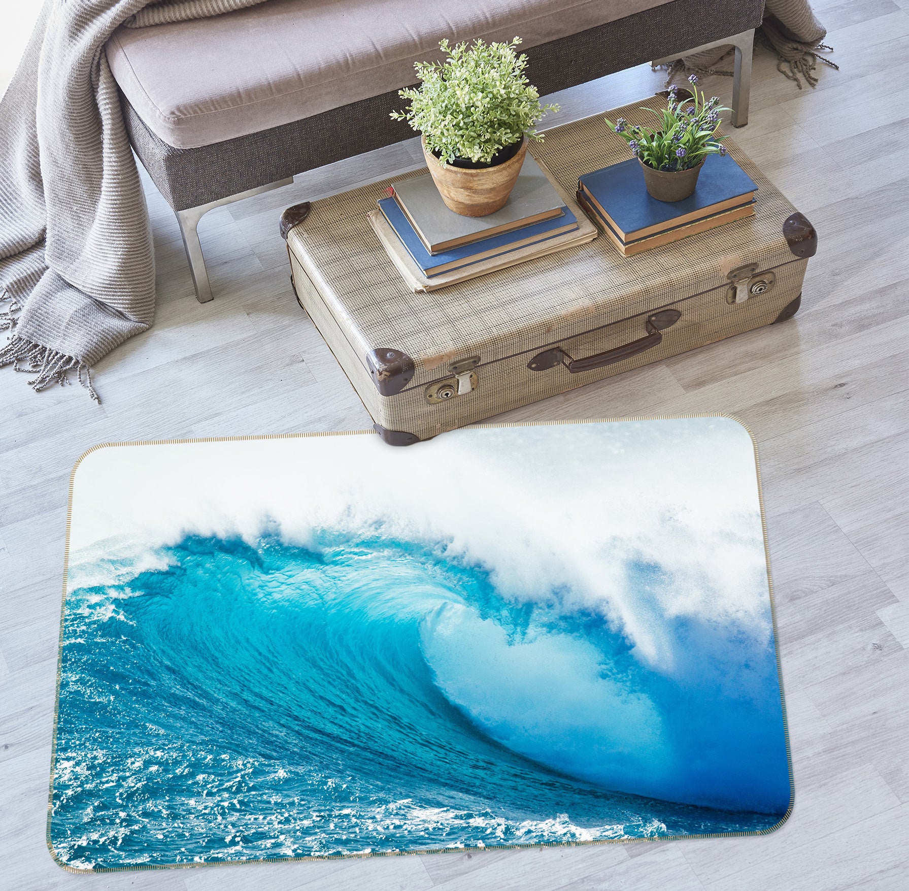 3D Waves 77089 Non Slip Rug Mat