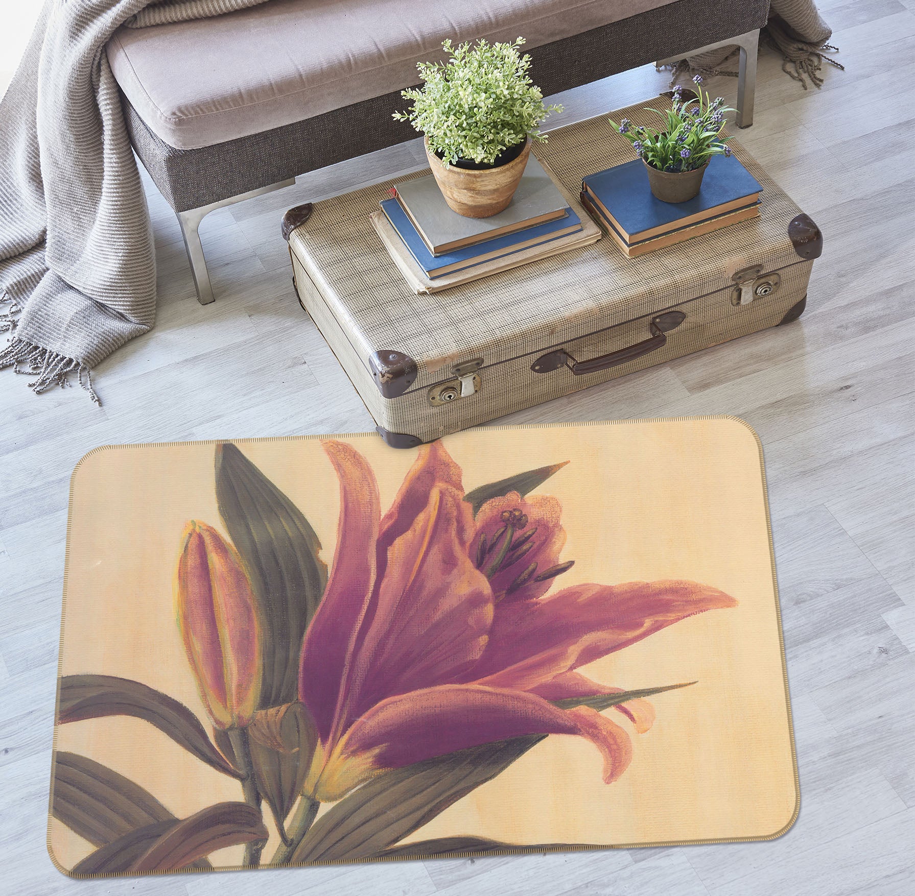 3D Flower 32078 Non Slip Rug Mat