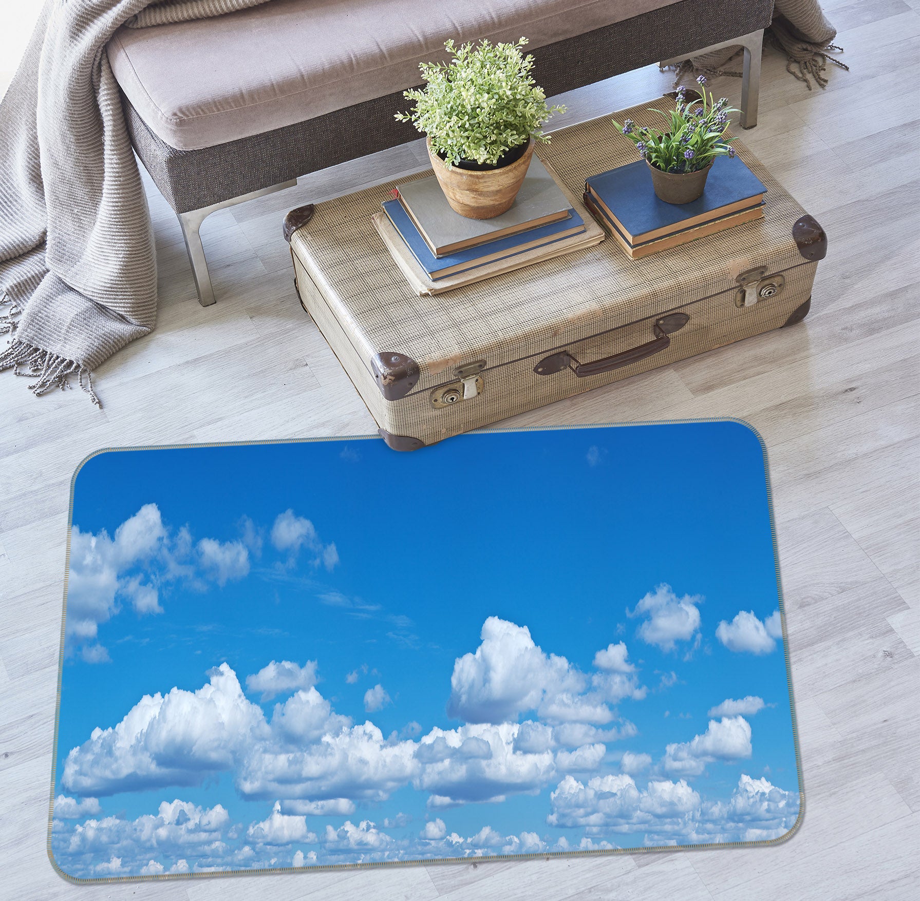 3D Sky Clouds 36043 Non Slip Rug Mat