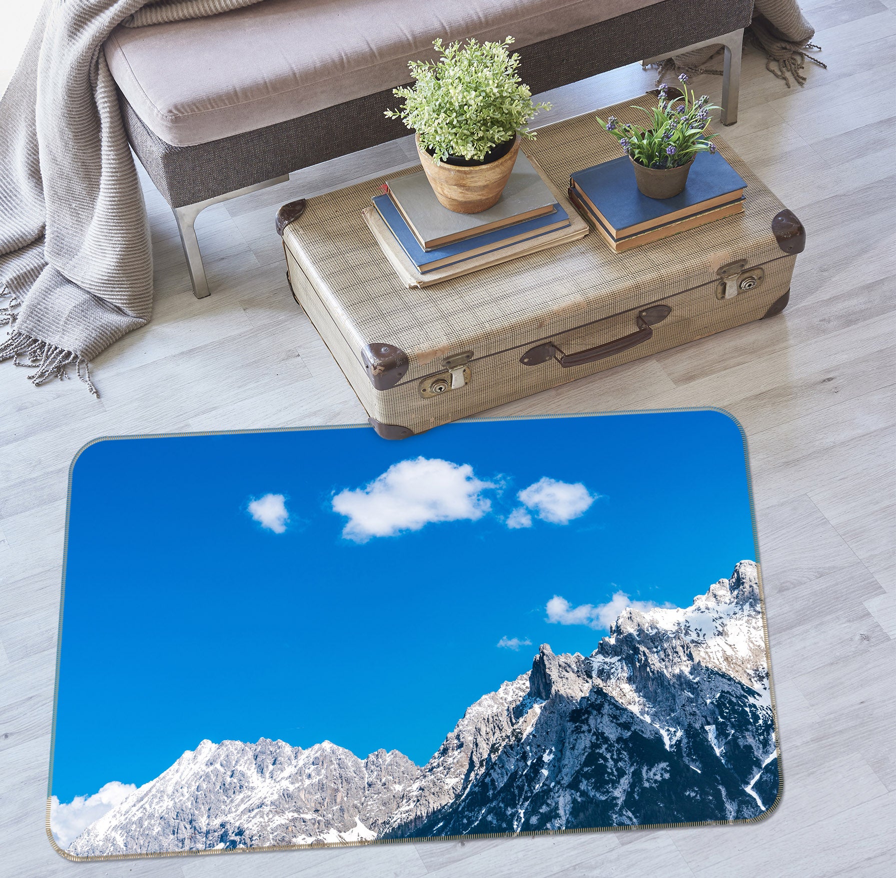 3D Sky Snow Mountain 30123 Non Slip Rug Mat