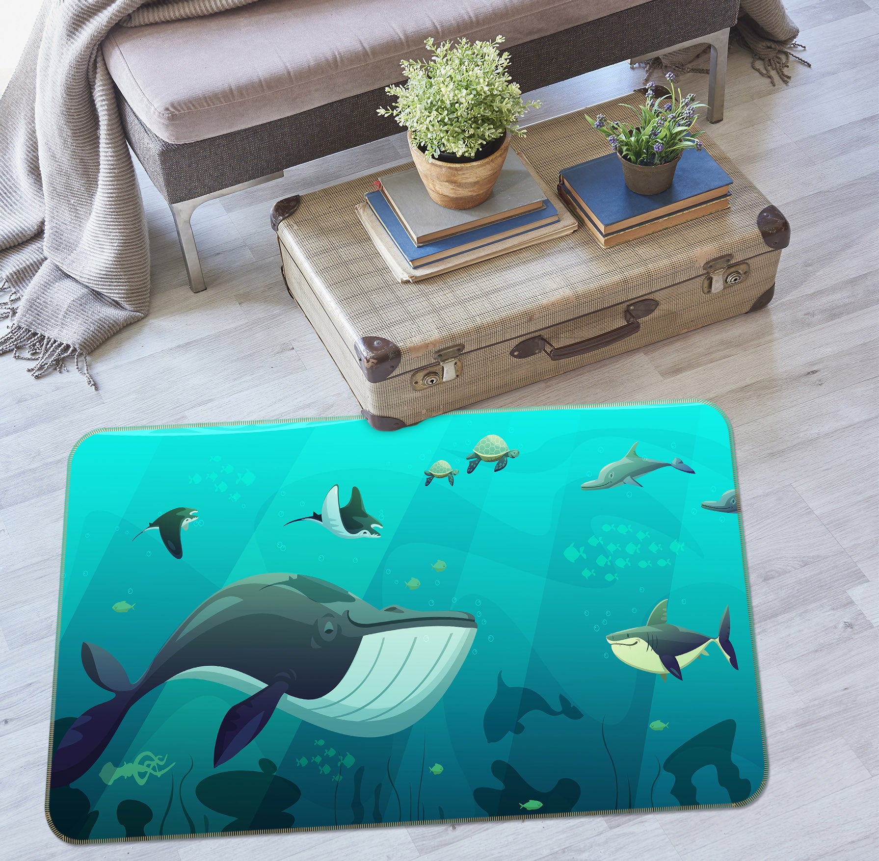 3D Whale 36145 Non Slip Rug Mat