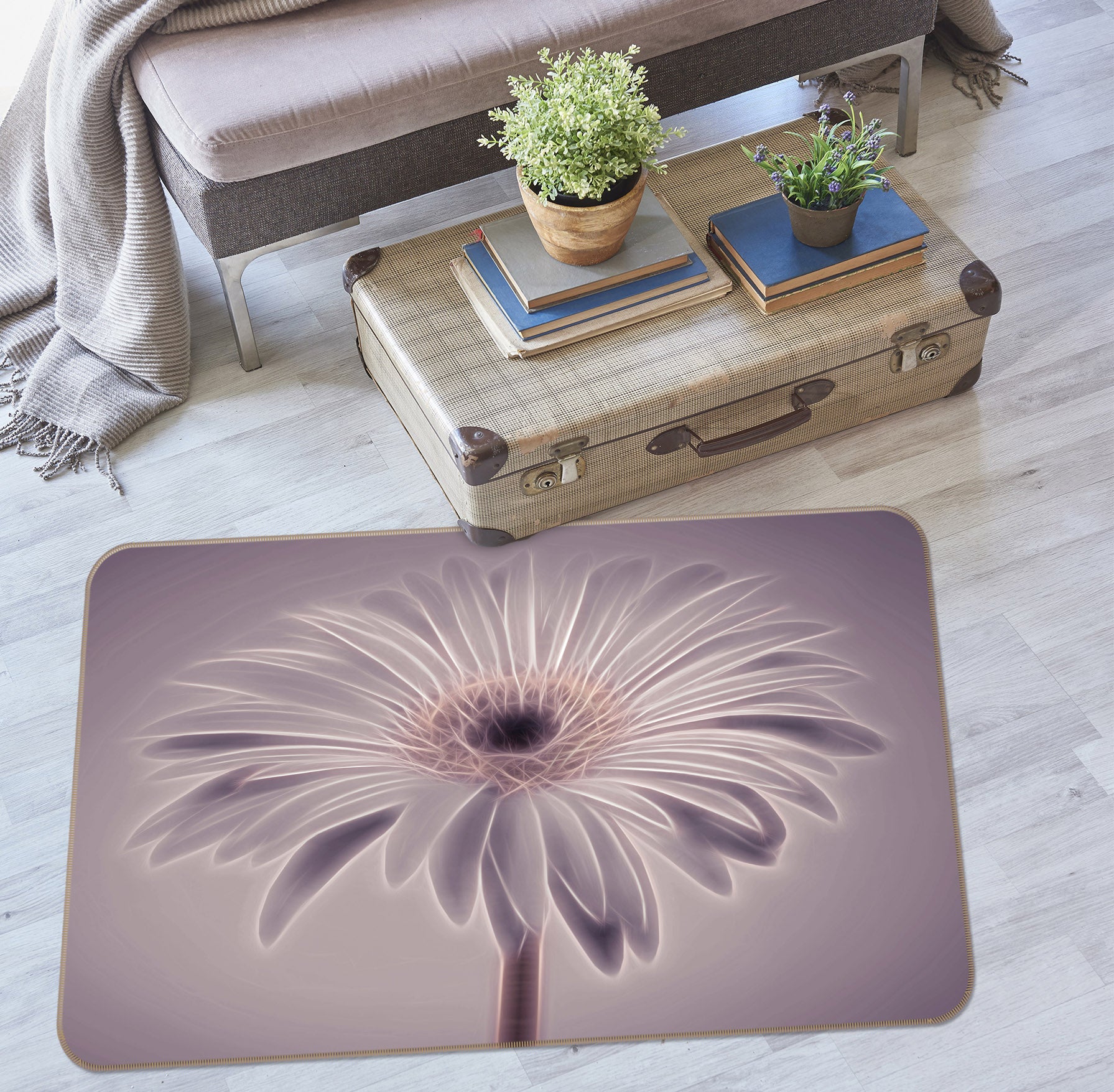 3D Flowers 83212 Assaf Frank Rug Non Slip Rug Mat