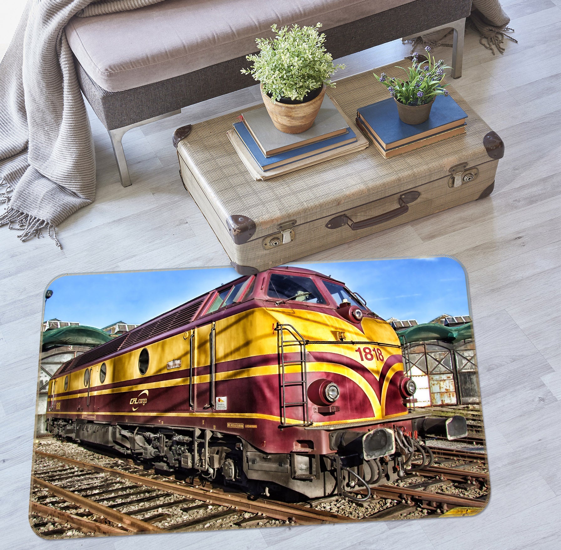 3D Rail Train 39003 Vehicle Non Slip Rug Mat