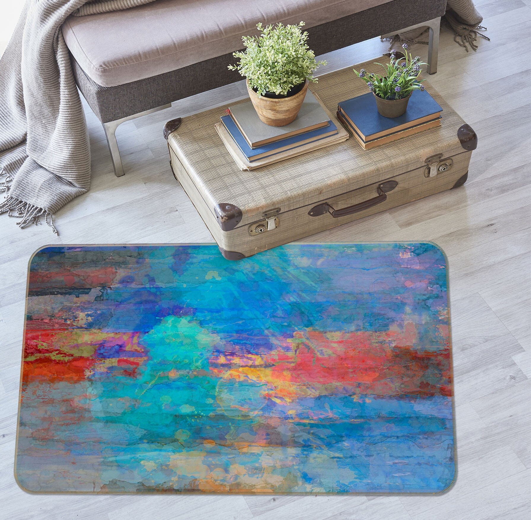 3D Blue Oil Painting 127 Michael Tienhaara Rug Non Slip Rug Mat Mat AJ Creativity Home 