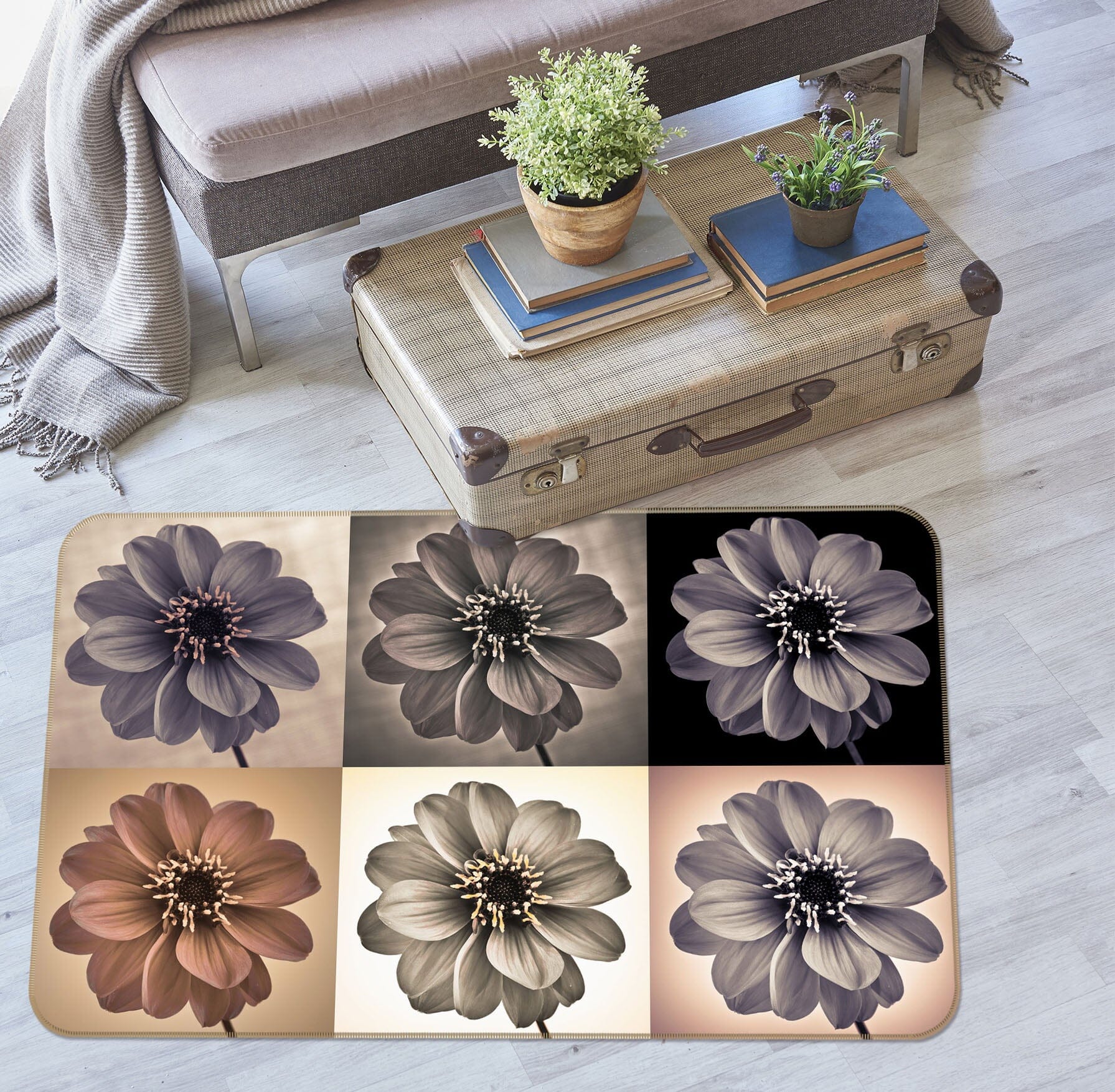3D Flower Image 3010 Assaf Frank Rug Non Slip Rug Mat Mat AJ Creativity Home 