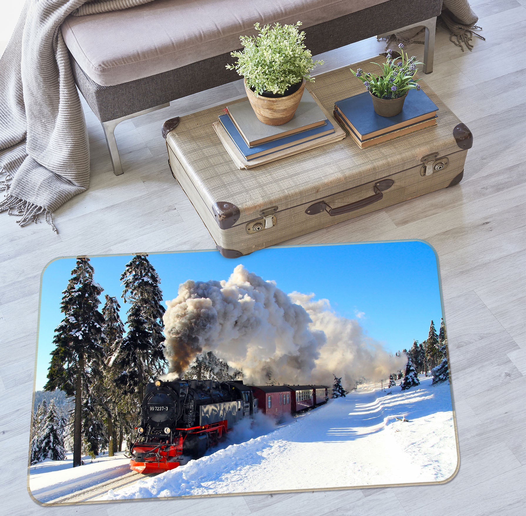3D Snow Train 38228 Vehicle Non Slip Rug Mat