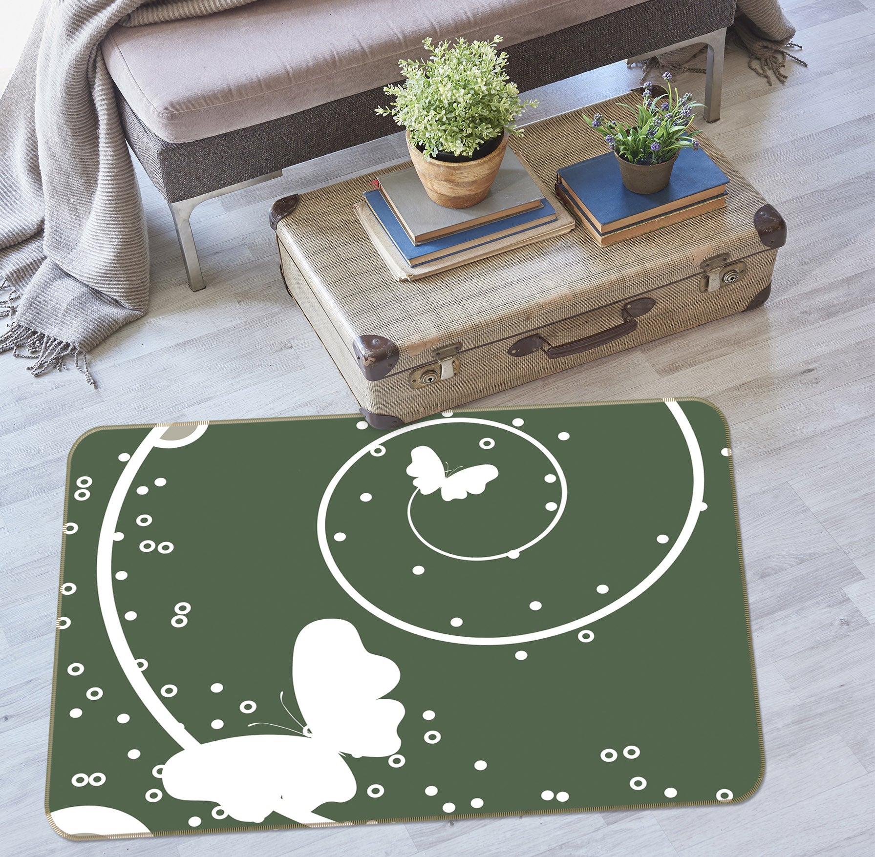 3D Butterfly Pattern 36049 Non Slip Rug Mat