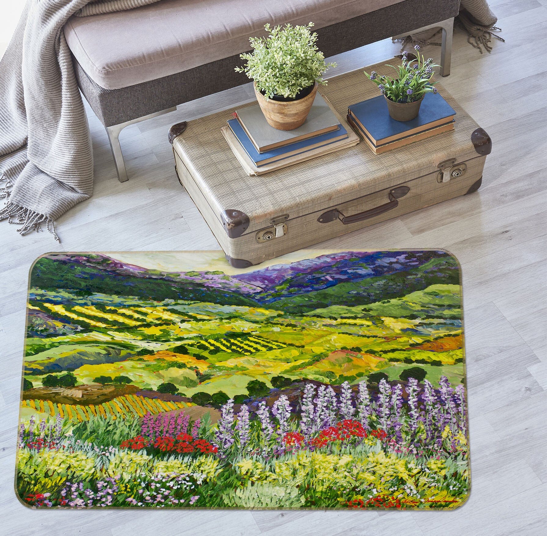 3D Flower Field 1040 Allan P. Friedlander Rug Non Slip Rug Mat Mat AJ Creativity Home 