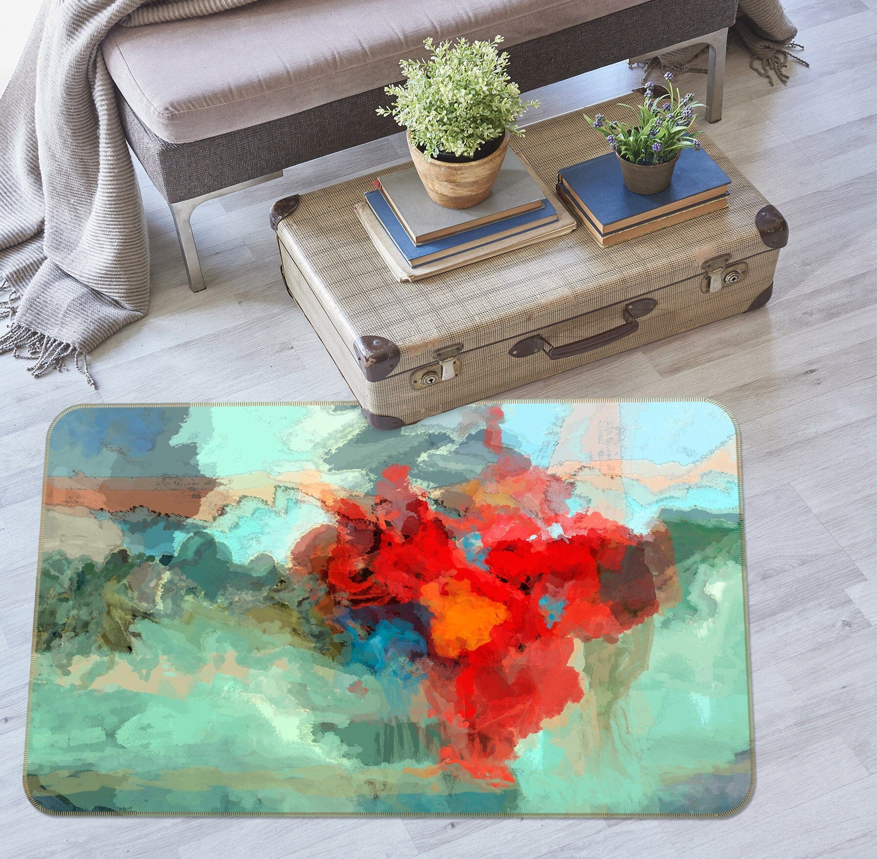 3D Red Pattern 1042 Michael Tienhaara Rug Non Slip Rug Mat Mat AJ Creativity Home 