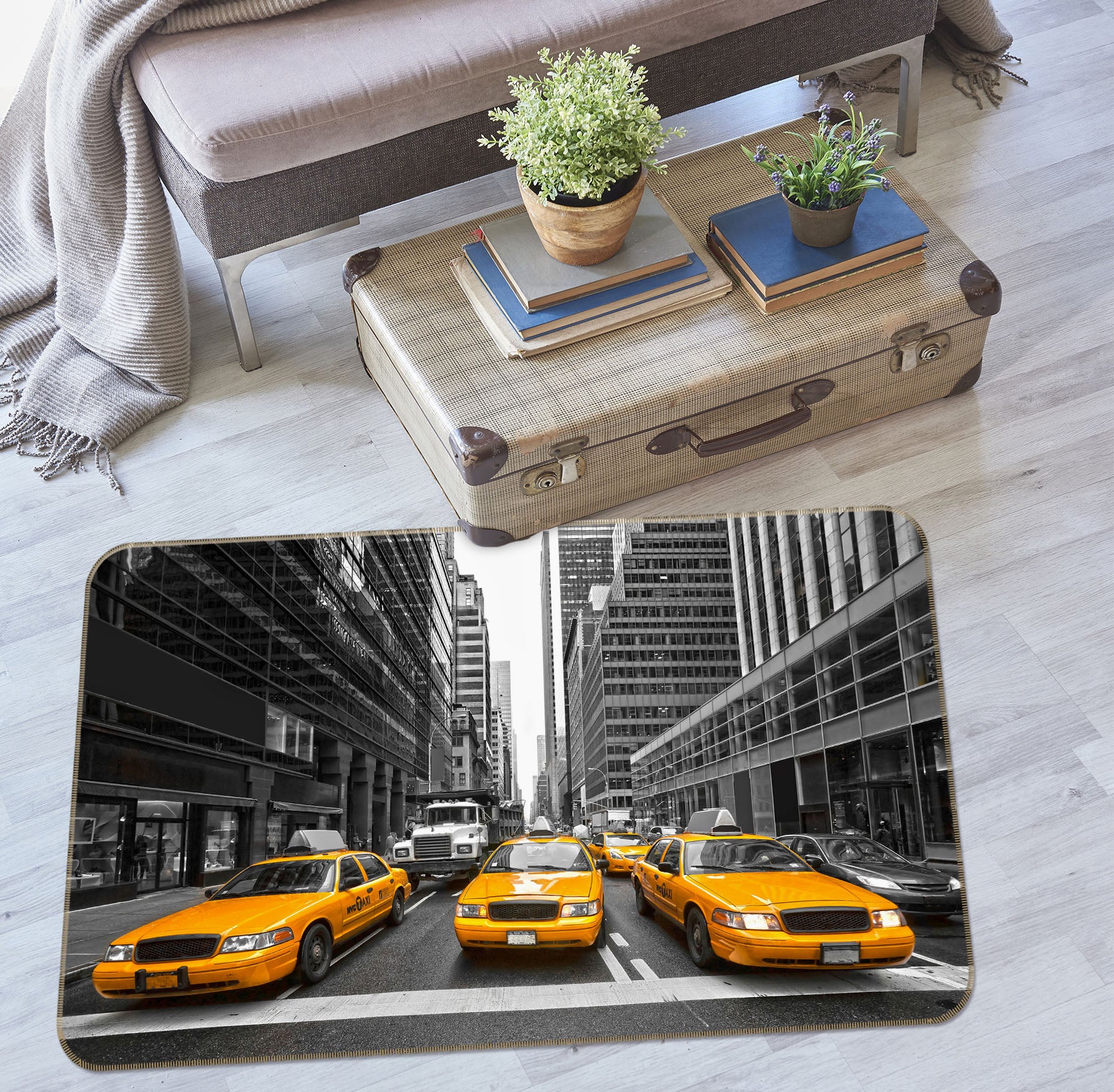 3D City Taxi 42103 Vehicle Non Slip Rug Mat