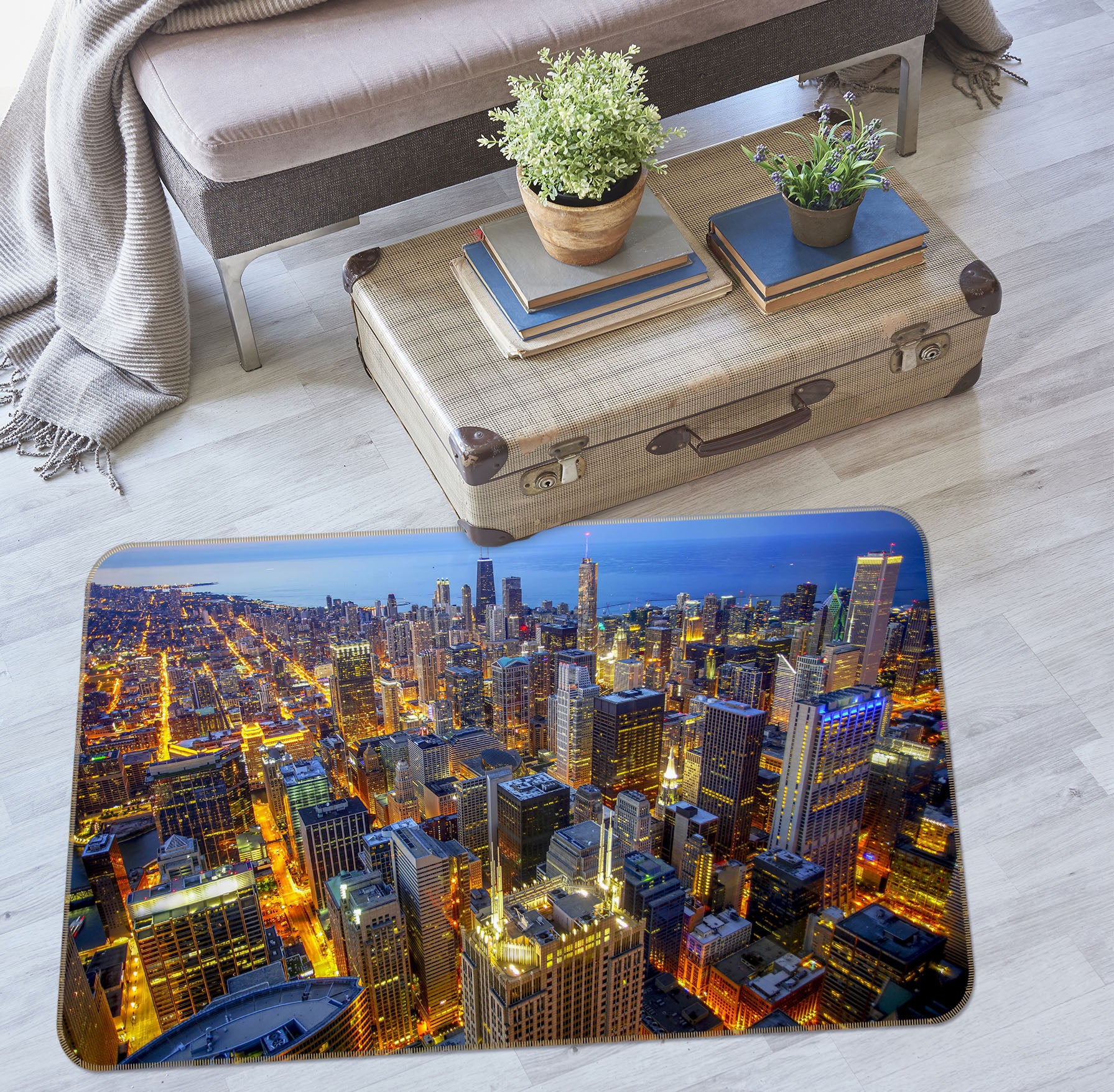 3D City Building 34153 Non Slip Rug Mat