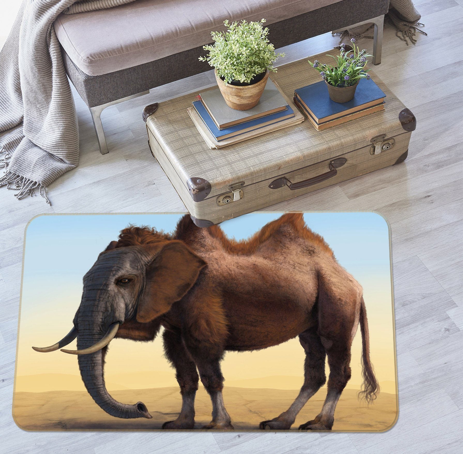 3D Camelephant 1015 Vincent Hie Rug Non Slip Rug Mat Mat AJ Creativity Home 