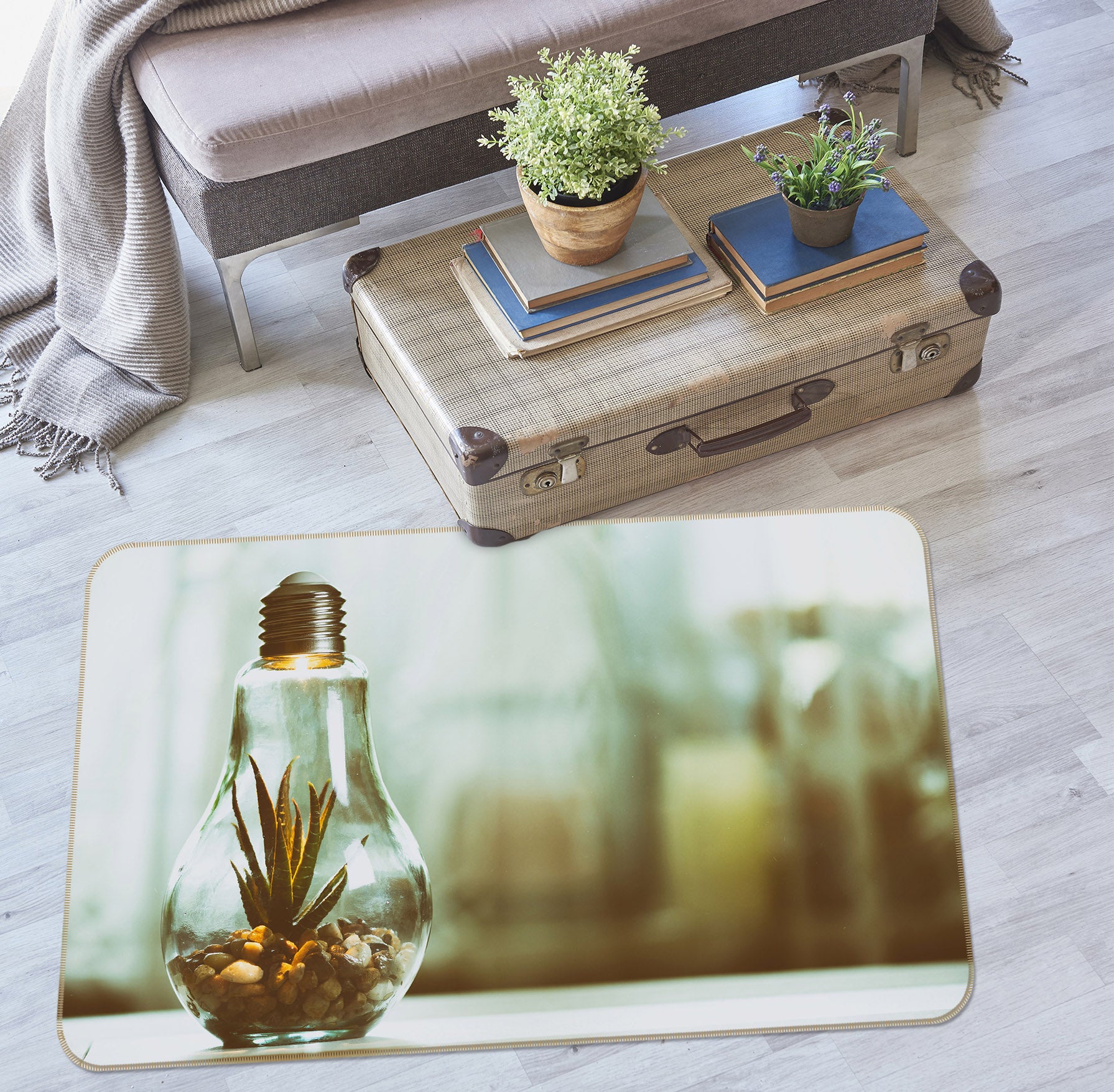 3D Bulb Pot 36127 Non Slip Rug Mat