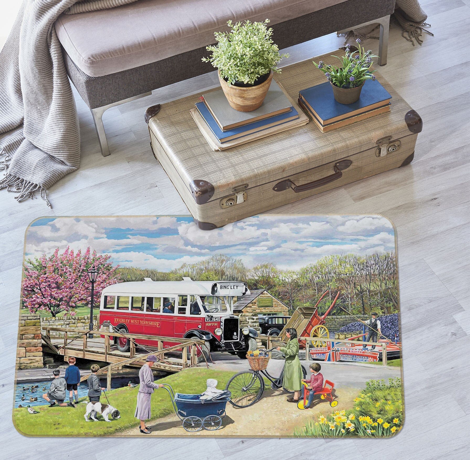 3D The Old Swing Bridge 1113 Trevor Mitchell Rug Non Slip Rug Mat Mat AJ Creativity Home 