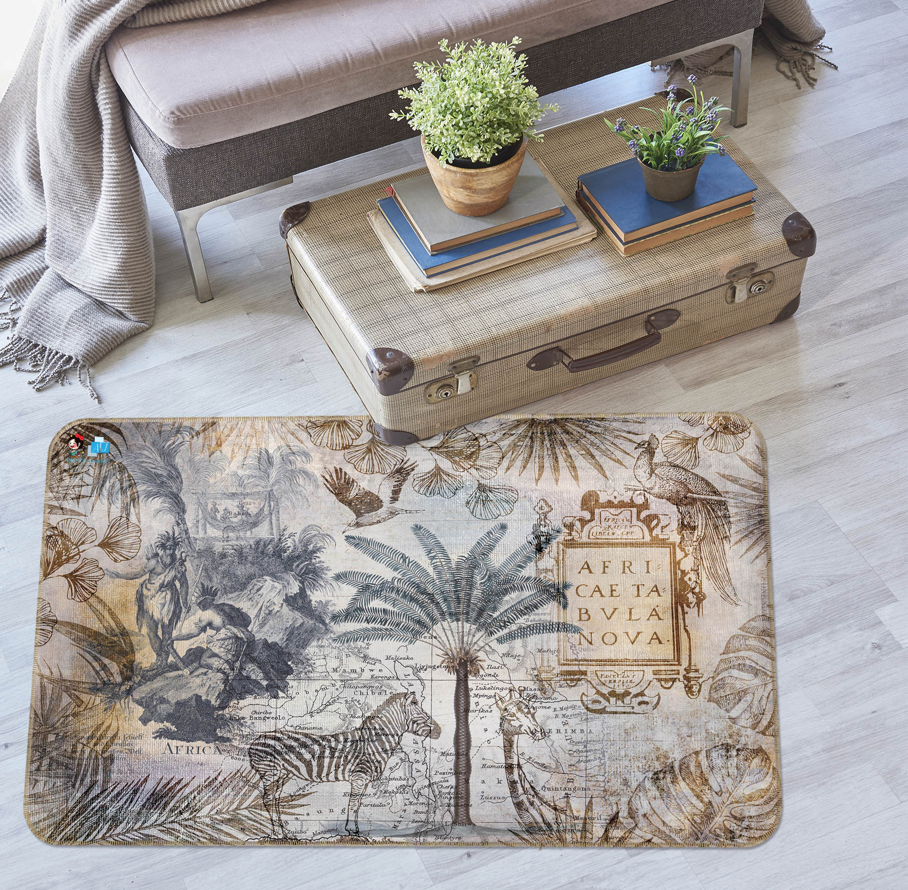 3D Forest Animal Zebra Pattern 83001 Andrea haase Rug Non Slip Rug Mat