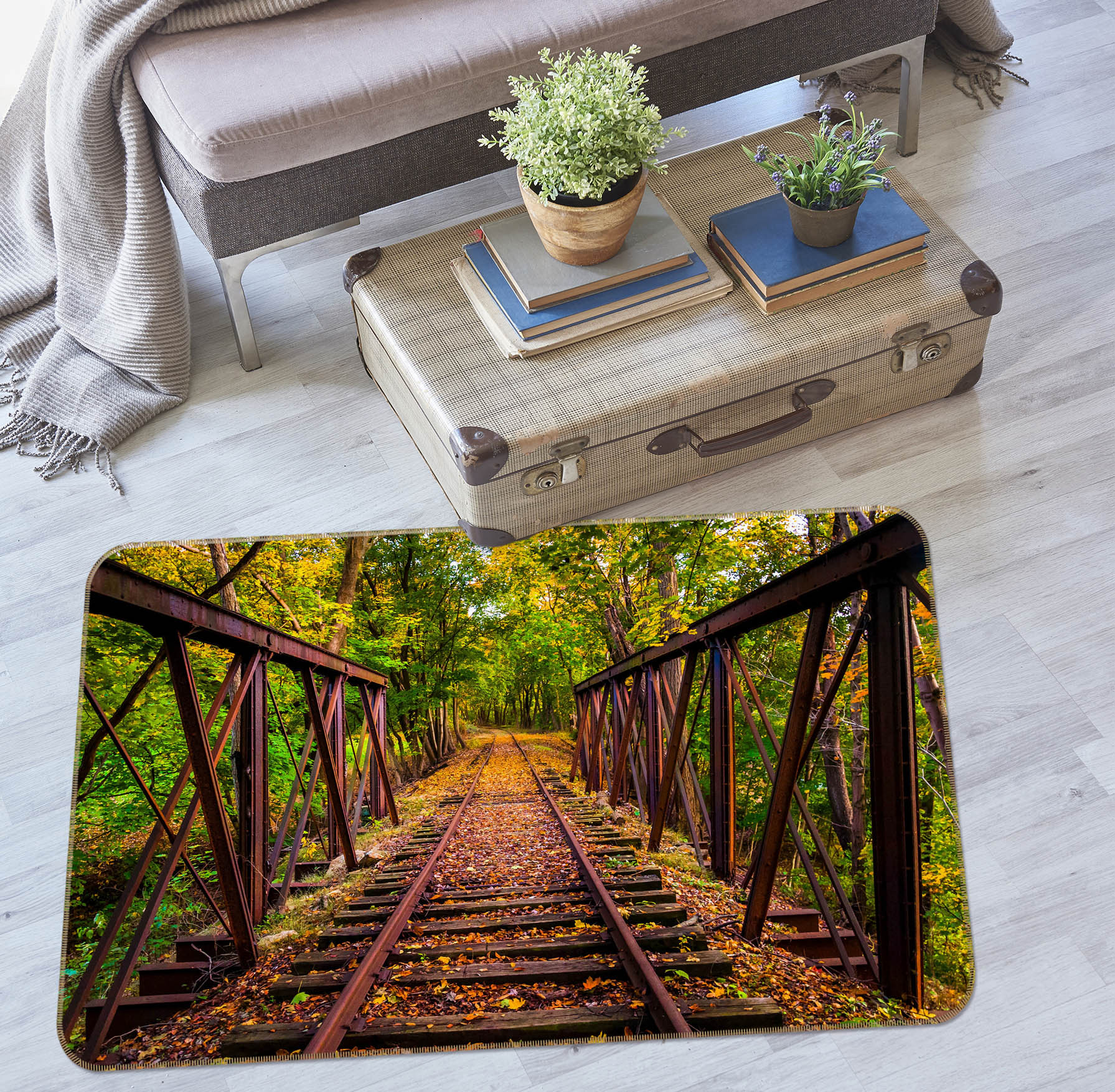 3D Wooden Bridge Gallery 42071 Vehicle Non Slip Rug Mat