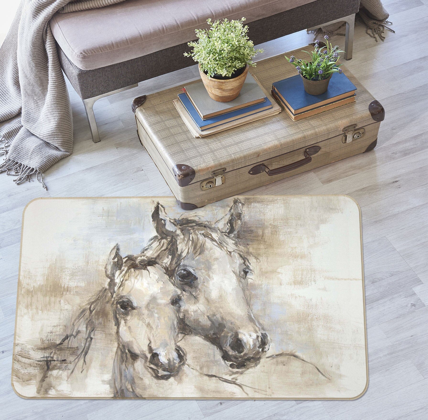 3D Sketch Horse 1049 Debi Coules Rug Non Slip Rug Mat Mat AJ Creativity Home 