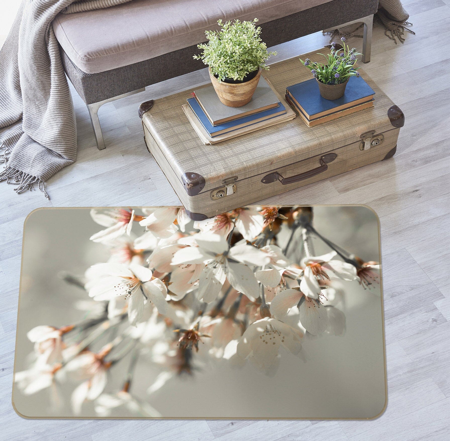 3D Peach Blossom 3008 Assaf Frank Rug Non Slip Rug Mat Mat AJ Creativity Home 