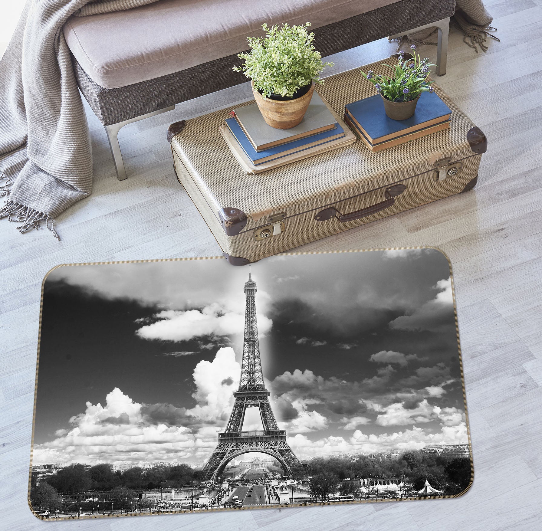 3D Eiffel Tower 32085 Non Slip Rug Mat